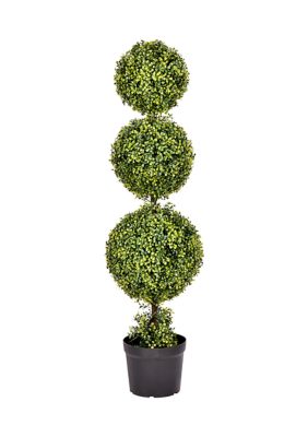 Vickerman 4' Artificial Triple Ball Green Boxwood Topiary