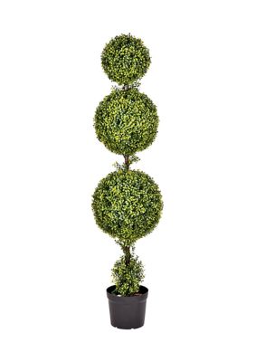 Vickerman 5' Artificial Triple Ball Green Boxwood Topiary