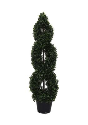 Vickerman Artificial Boxwood Double Spiral Topiary, Plastic Pot