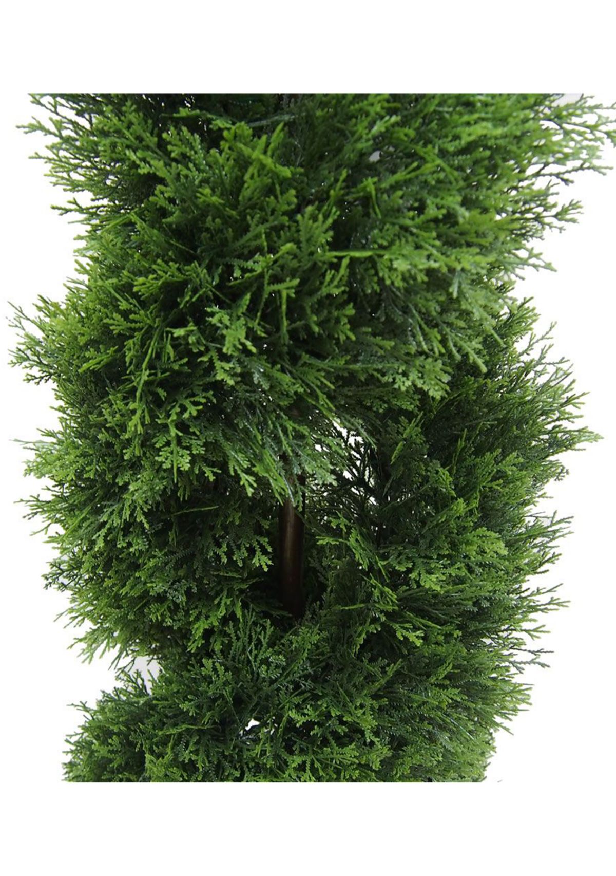 Artificial Cedar Double Spiral Topiary, Plastic Pot.