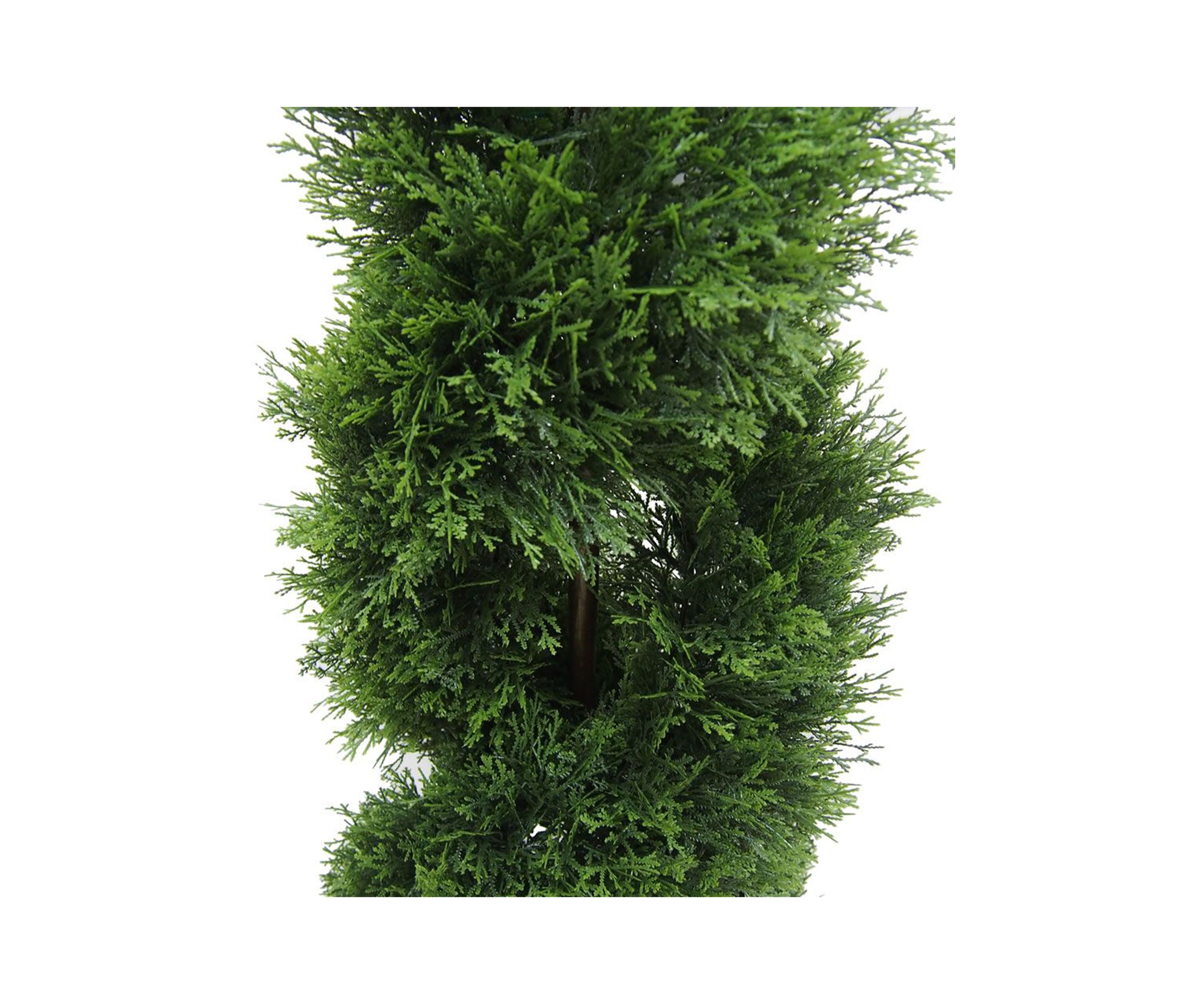 Artificial Cedar Double Spiral Topiary, Plastic Pot.
