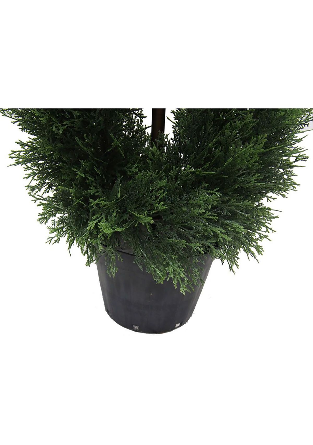 Artificial Cedar Double Spiral Topiary, Plastic Pot.