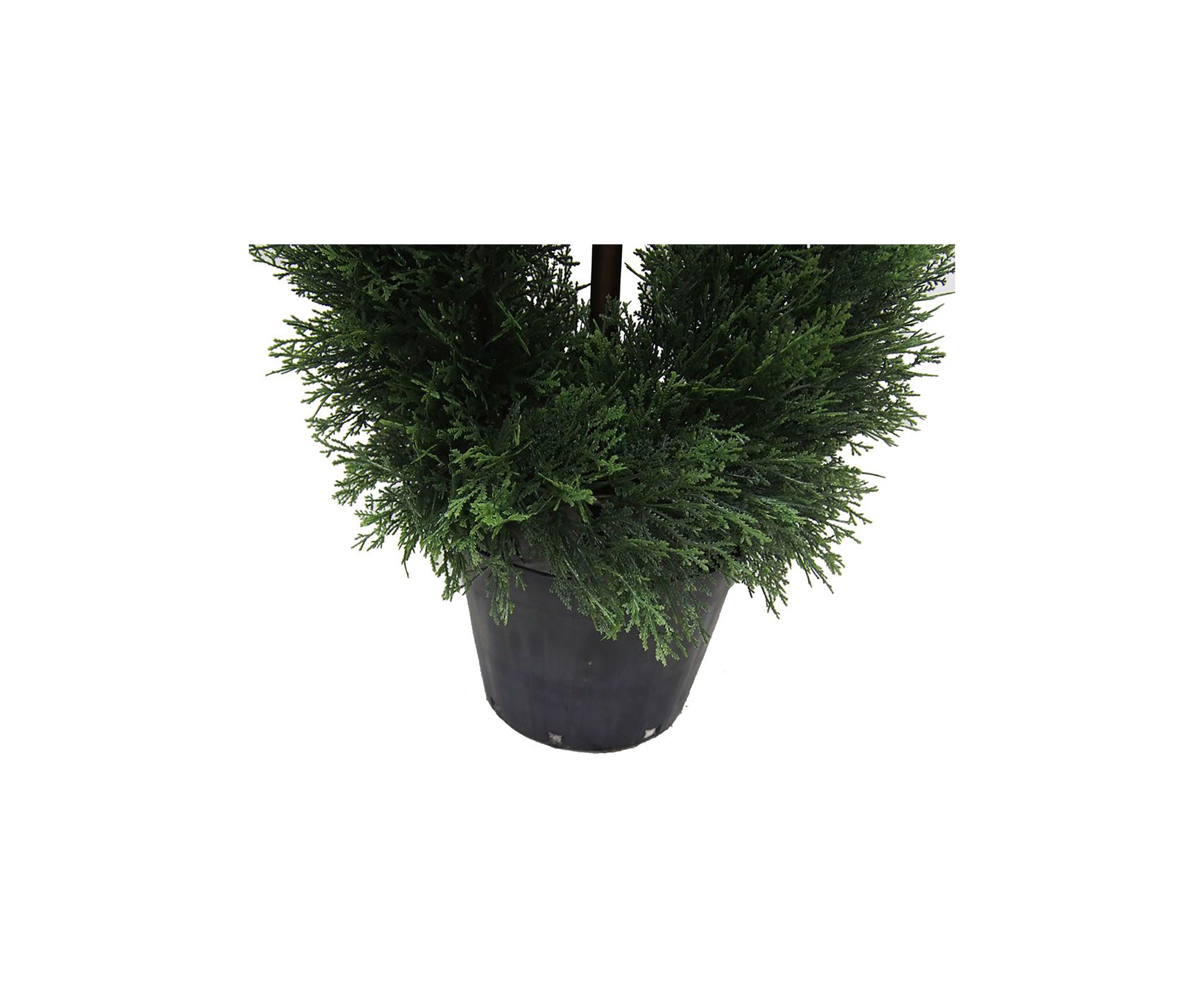 Artificial Cedar Double Spiral Topiary, Plastic Pot.