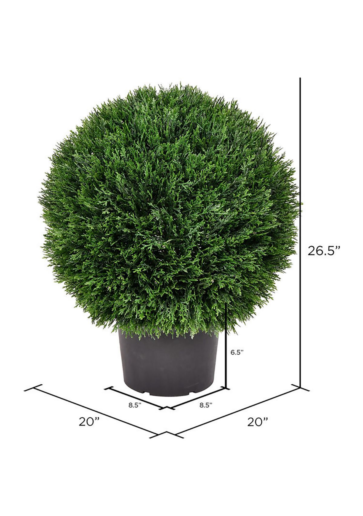 Vickerman 20" Artificial Green Cedar Ball. Ball Diameter 20"