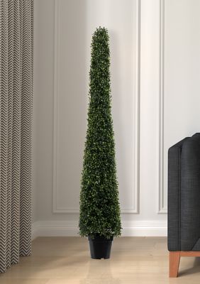 Vickerman Potted Boxwood Cone, Green