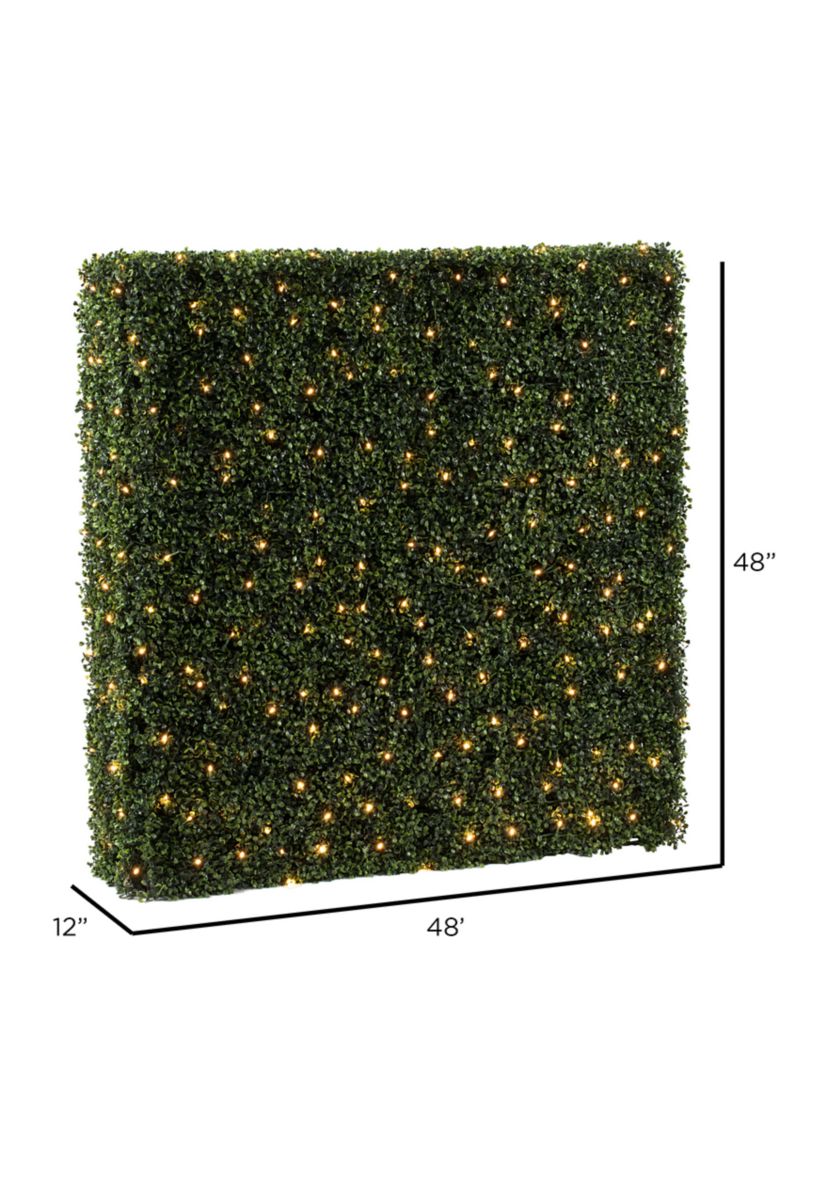 Boxwood Hedge With 400 Warm White LED Lights
