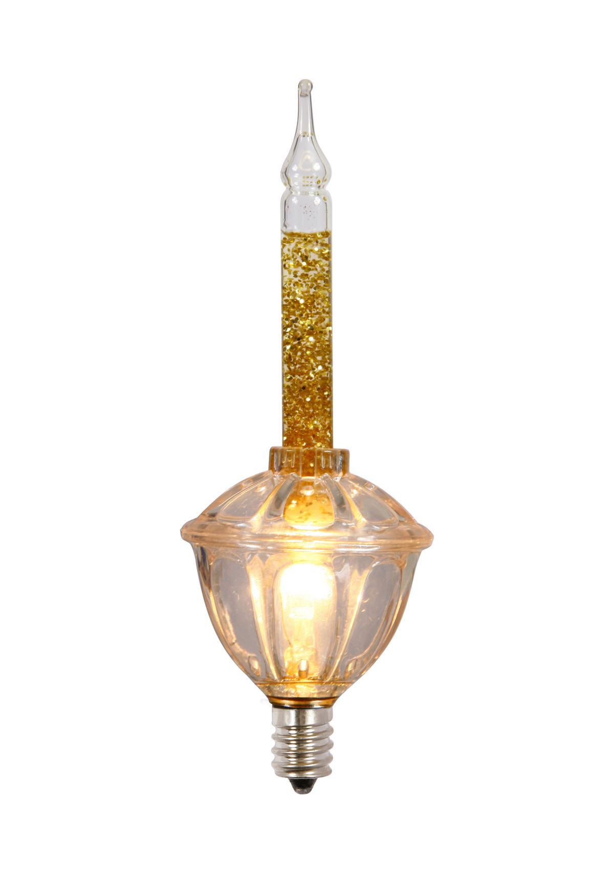 Gold Bubble Lights on Green Wire Christmas Light Strand