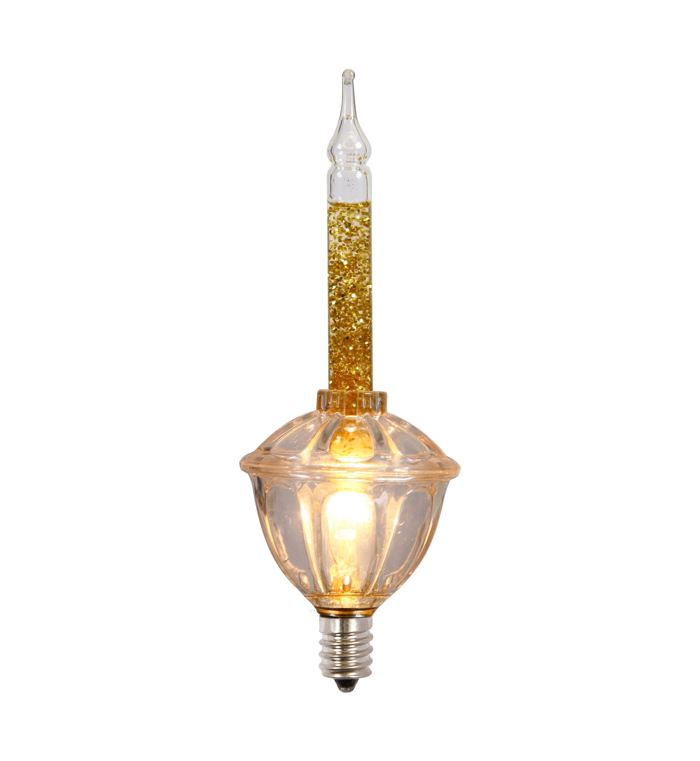 Gold Bubble Lights on Green Wire Christmas Light Strand