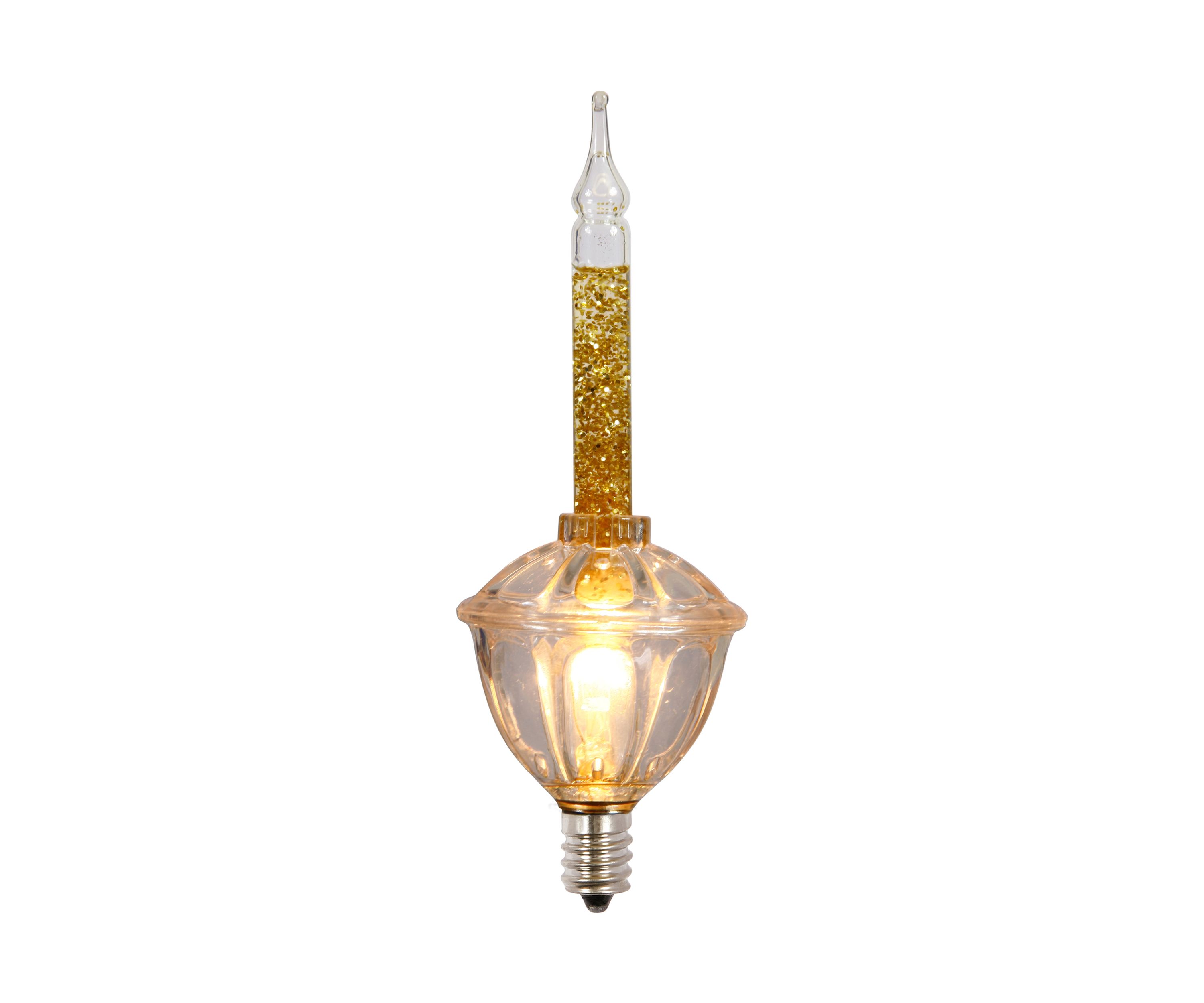Gold Bubble Lights on Green Wire Christmas Light Strand