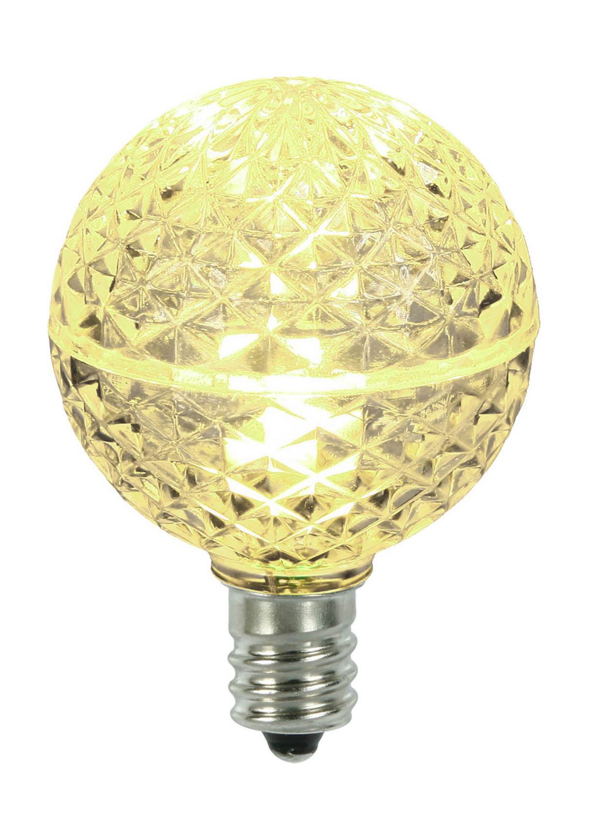 Warm White Faceted G40 LED Replacement Bulbs - 5 Per Bag