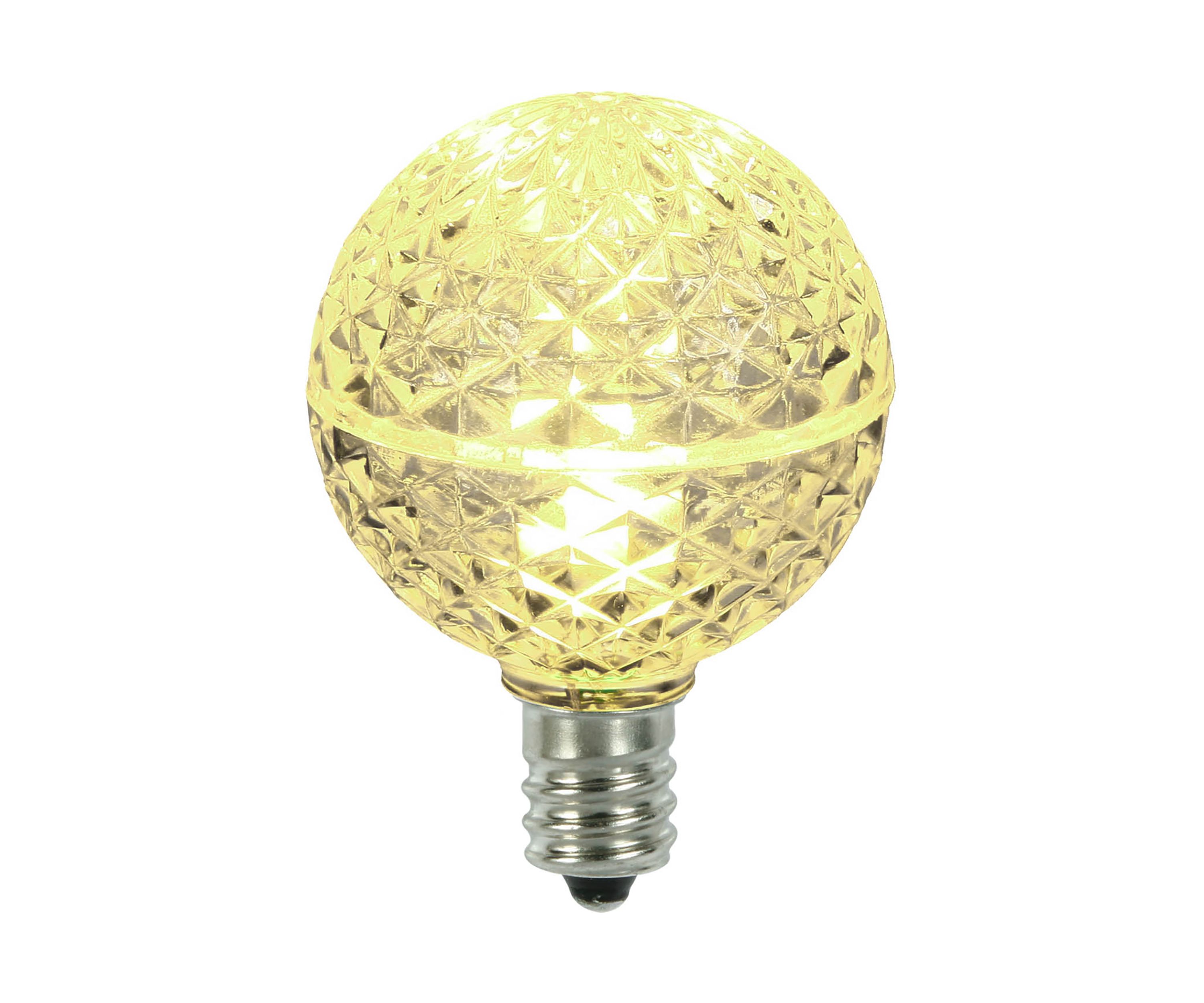 Warm White Faceted G40 LED Replacement Bulbs - 5 Per Bag