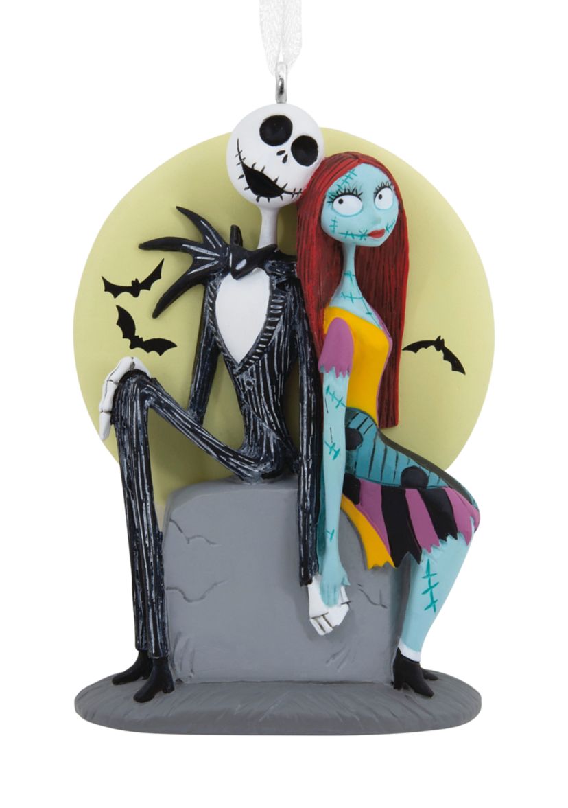 Disney & Tim Burtons The Nightmare Before Christmas Jack and Sally on Tombstone Christmas Ornament