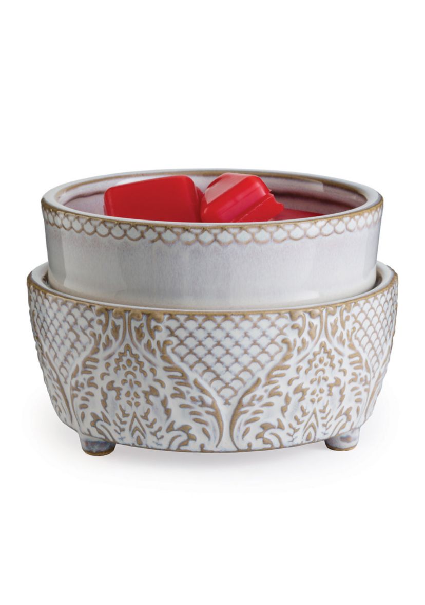 Vintage White Ceramic 2-in-1 Warmer