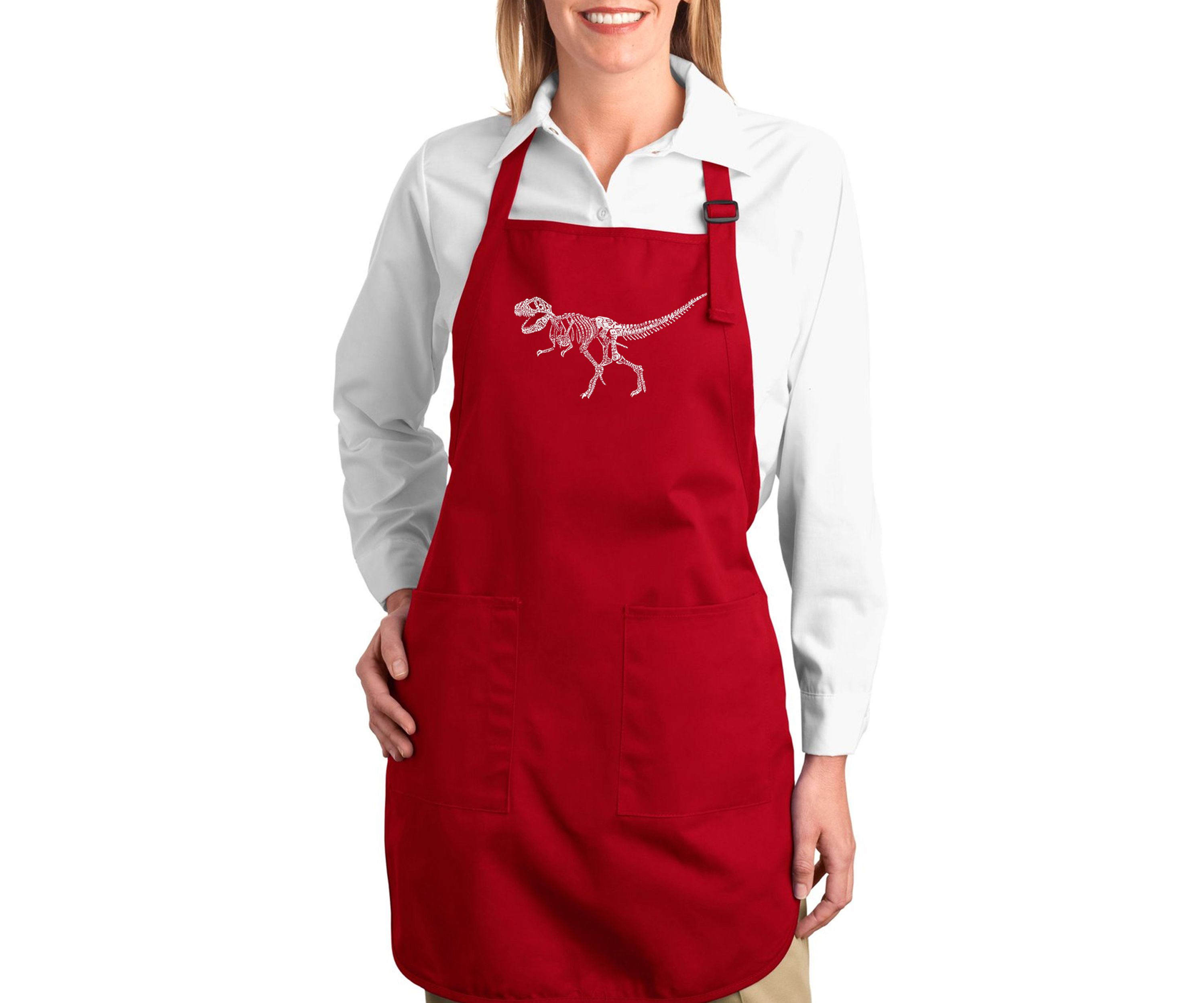 Full Length Word Art Apron - Dinosaur T-Rex Skeleton