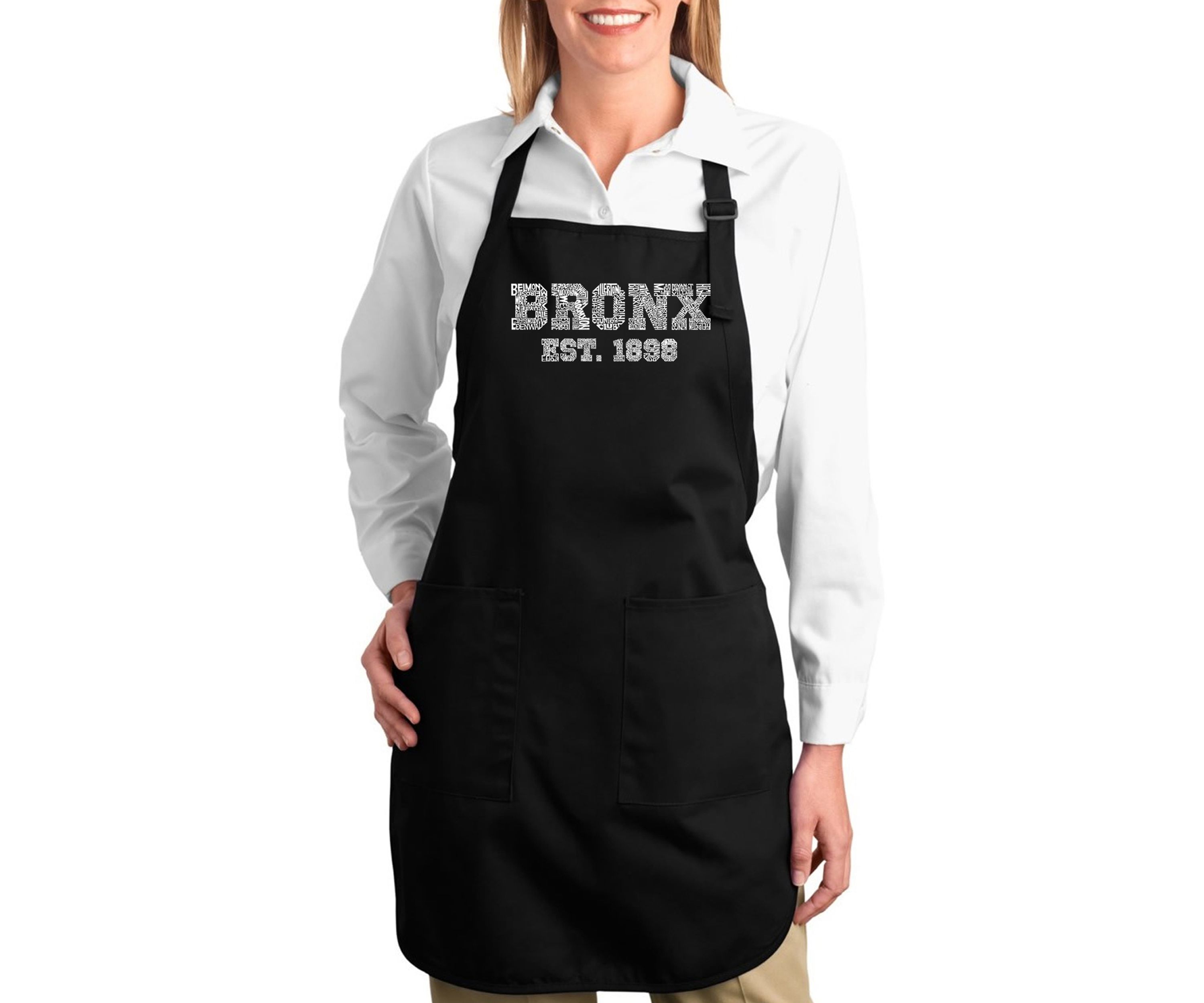 Full Length Word Art Apron - Popular Neighborhoods In Bronx, NY