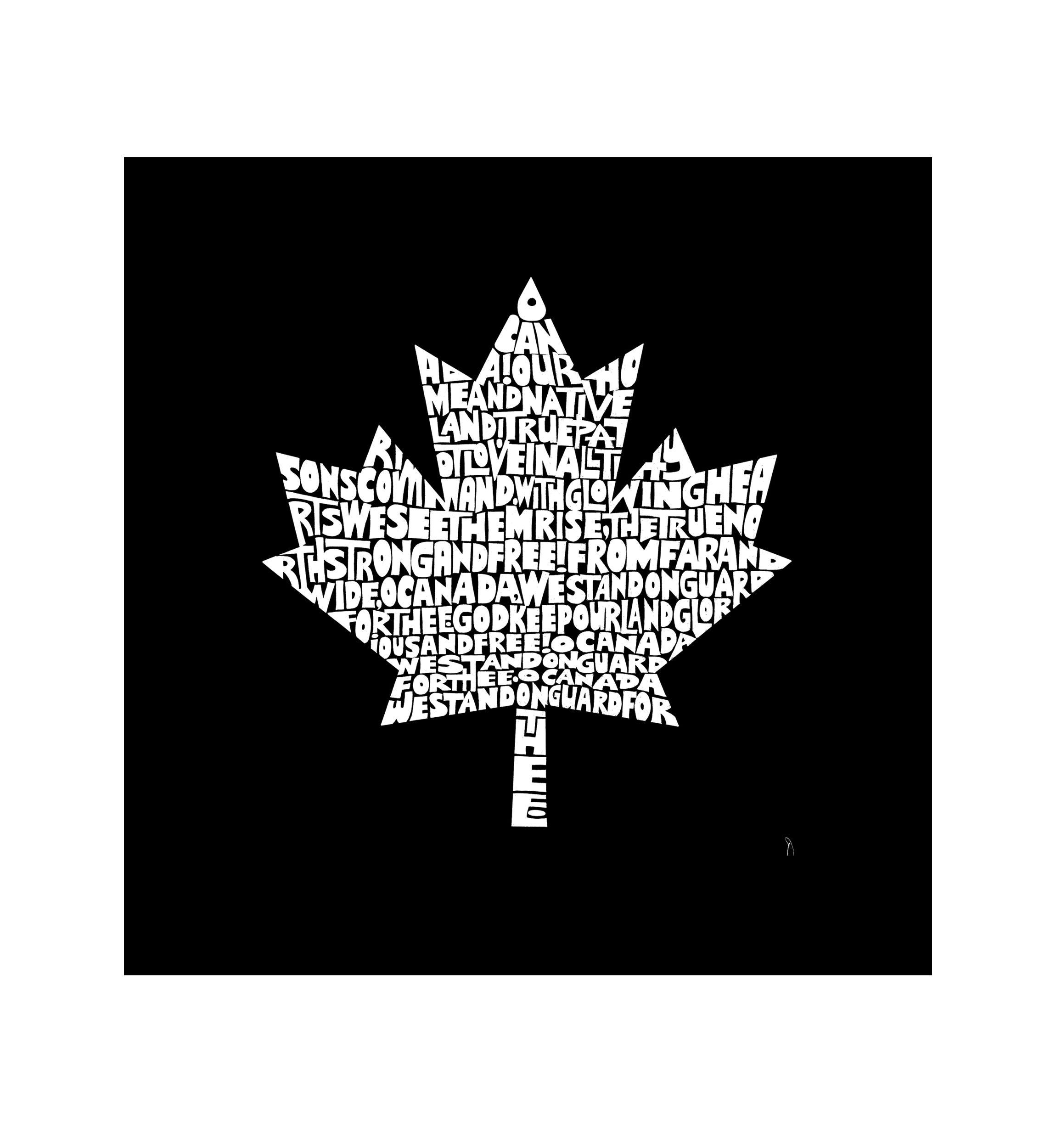 Full Length Word Art Apron - Canadian National Anthem
