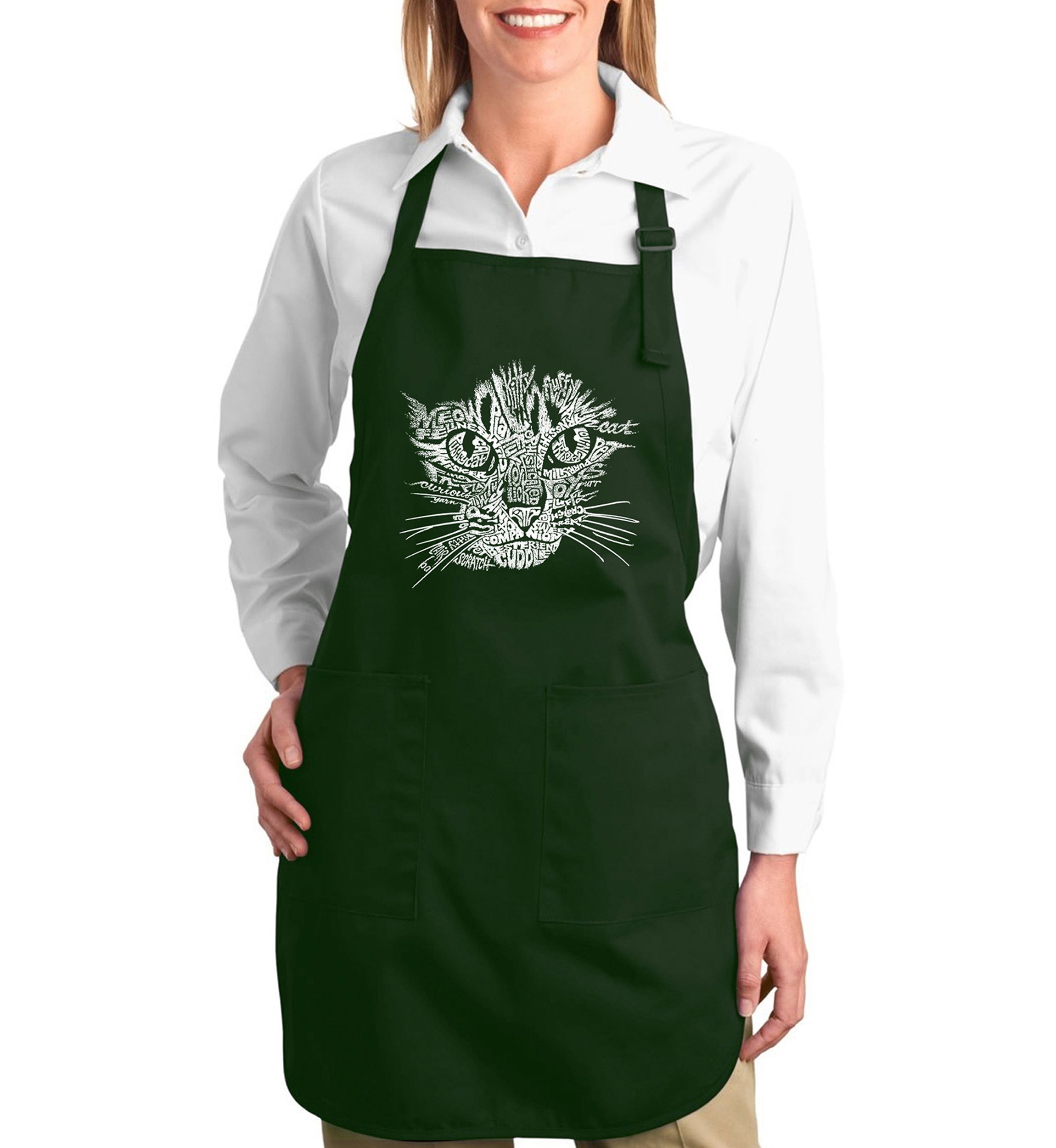 Full Length Word Art Apron - Cat Face