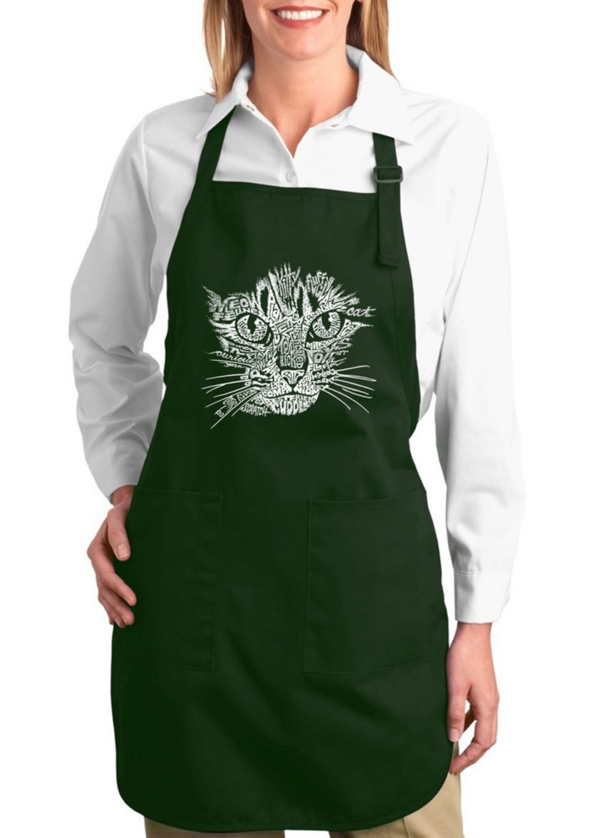Full Length Word Art Apron - Cat Face
