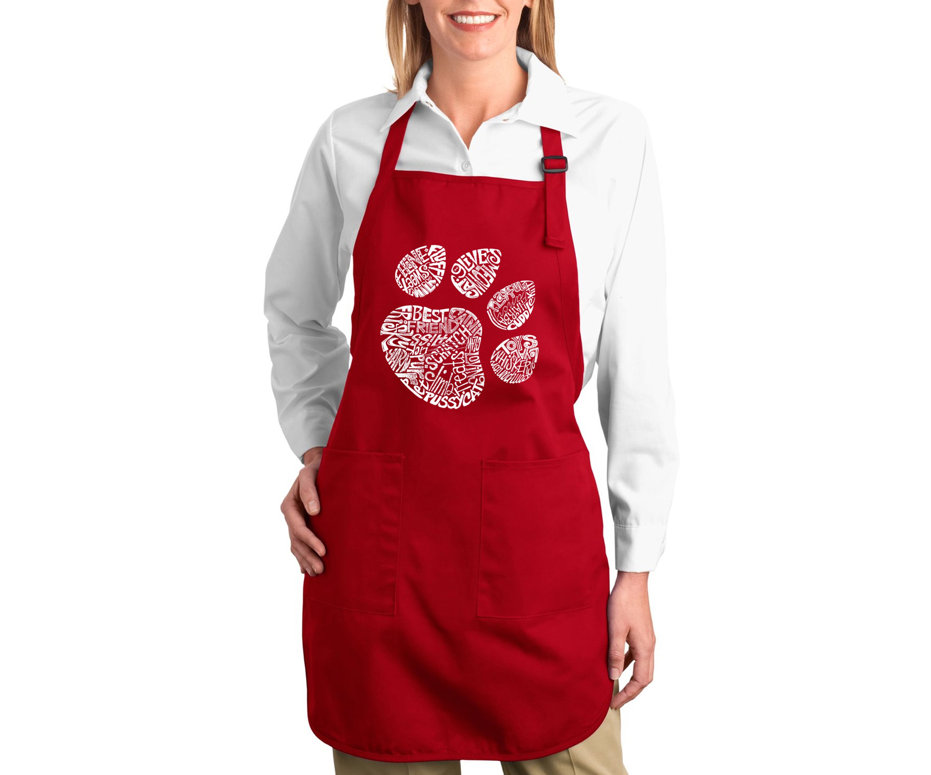 Full Length Word Art Apron - Cat Paw