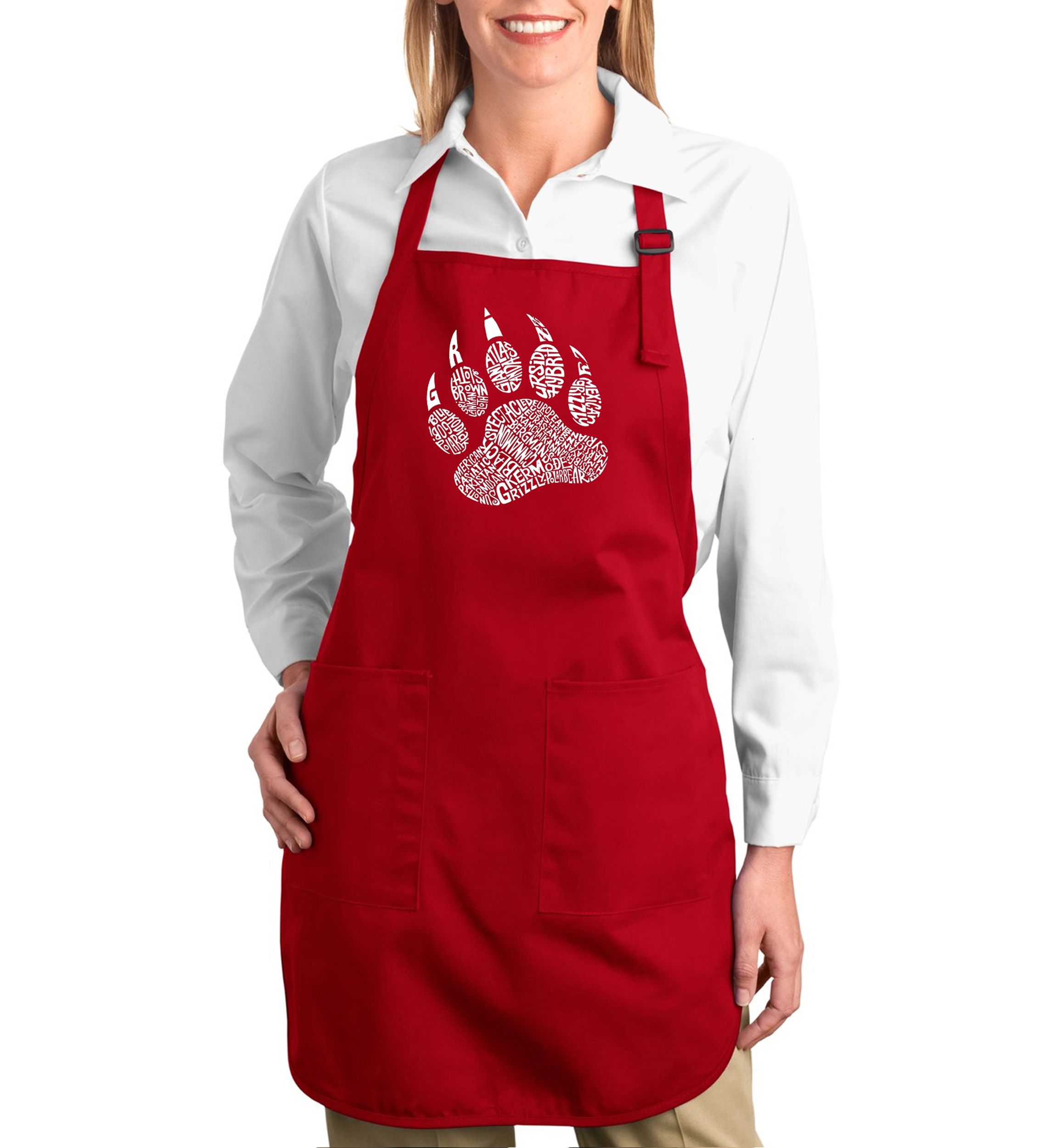 Full Length Word Art Apron - Types of Bears