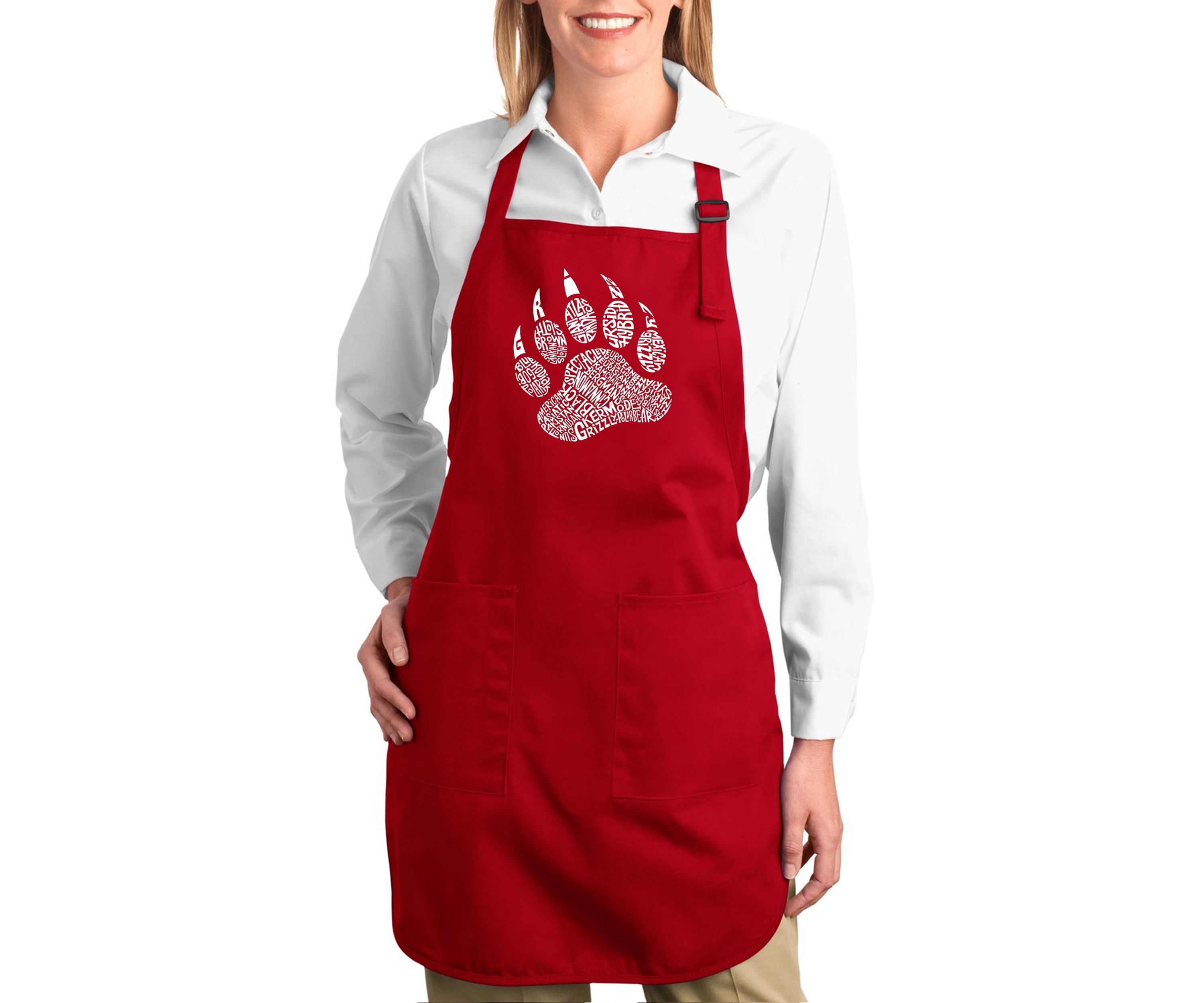 Full Length Word Art Apron - Types of Bears