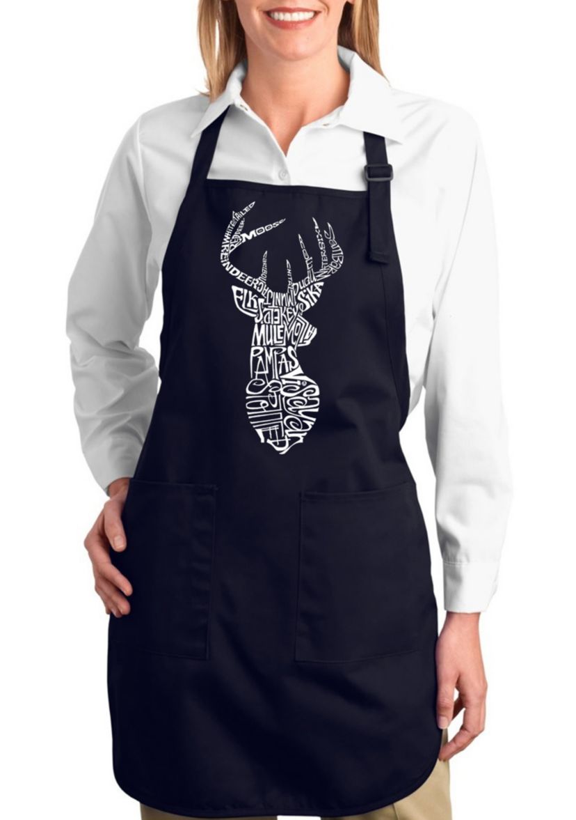 Full Length Word Art Apron - Types of Deer