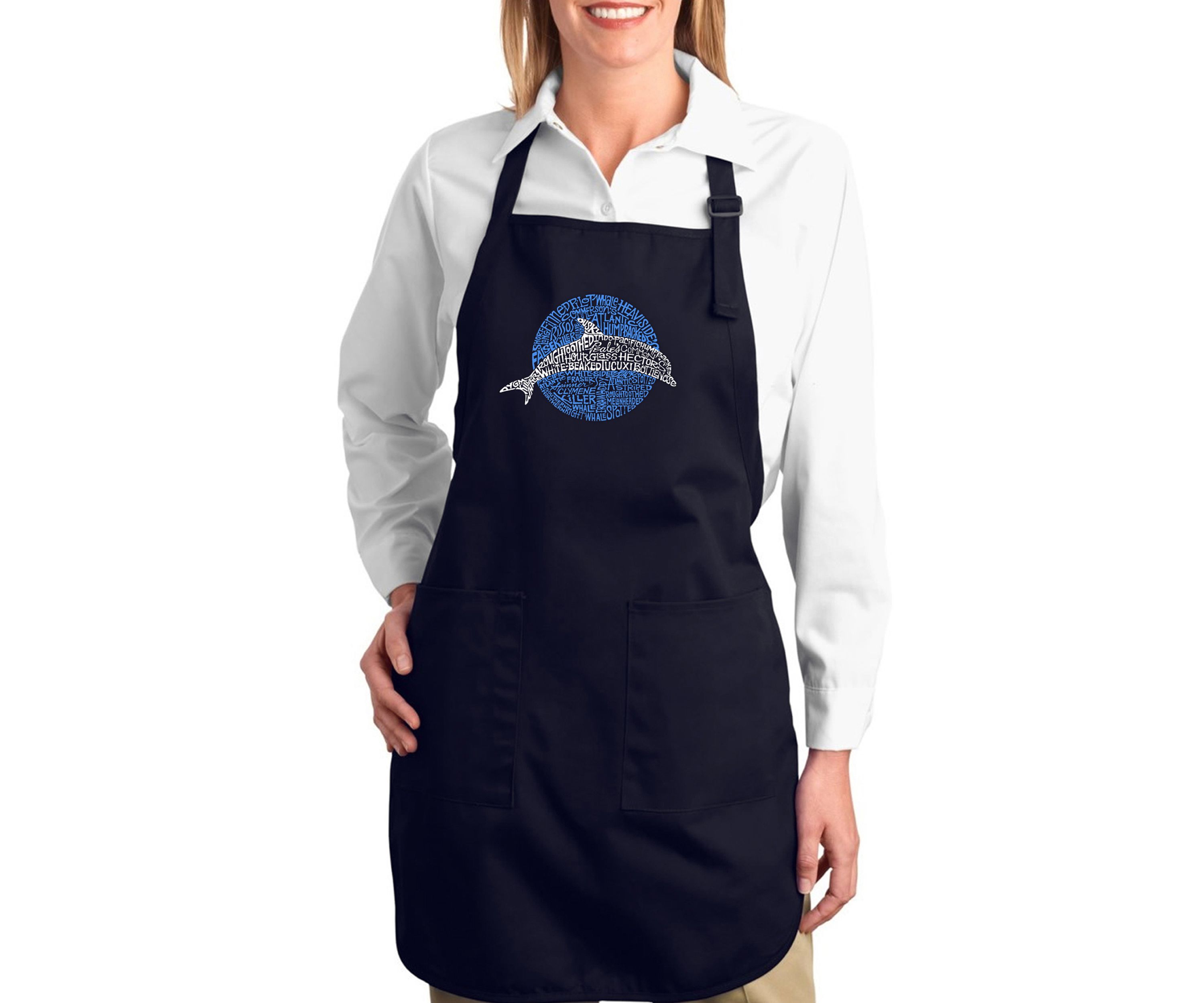 Full Length Word Art Apron - Species of Dolphin