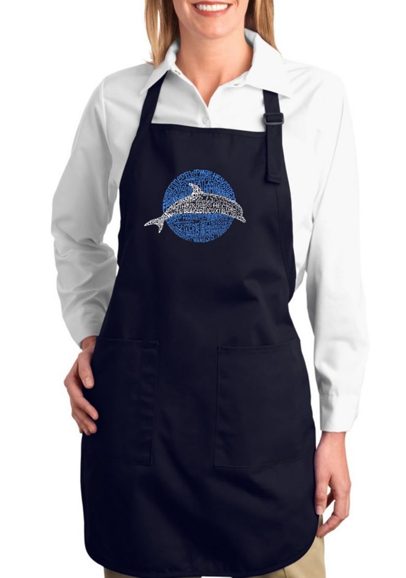 Full Length Word Art Apron - Species of Dolphin