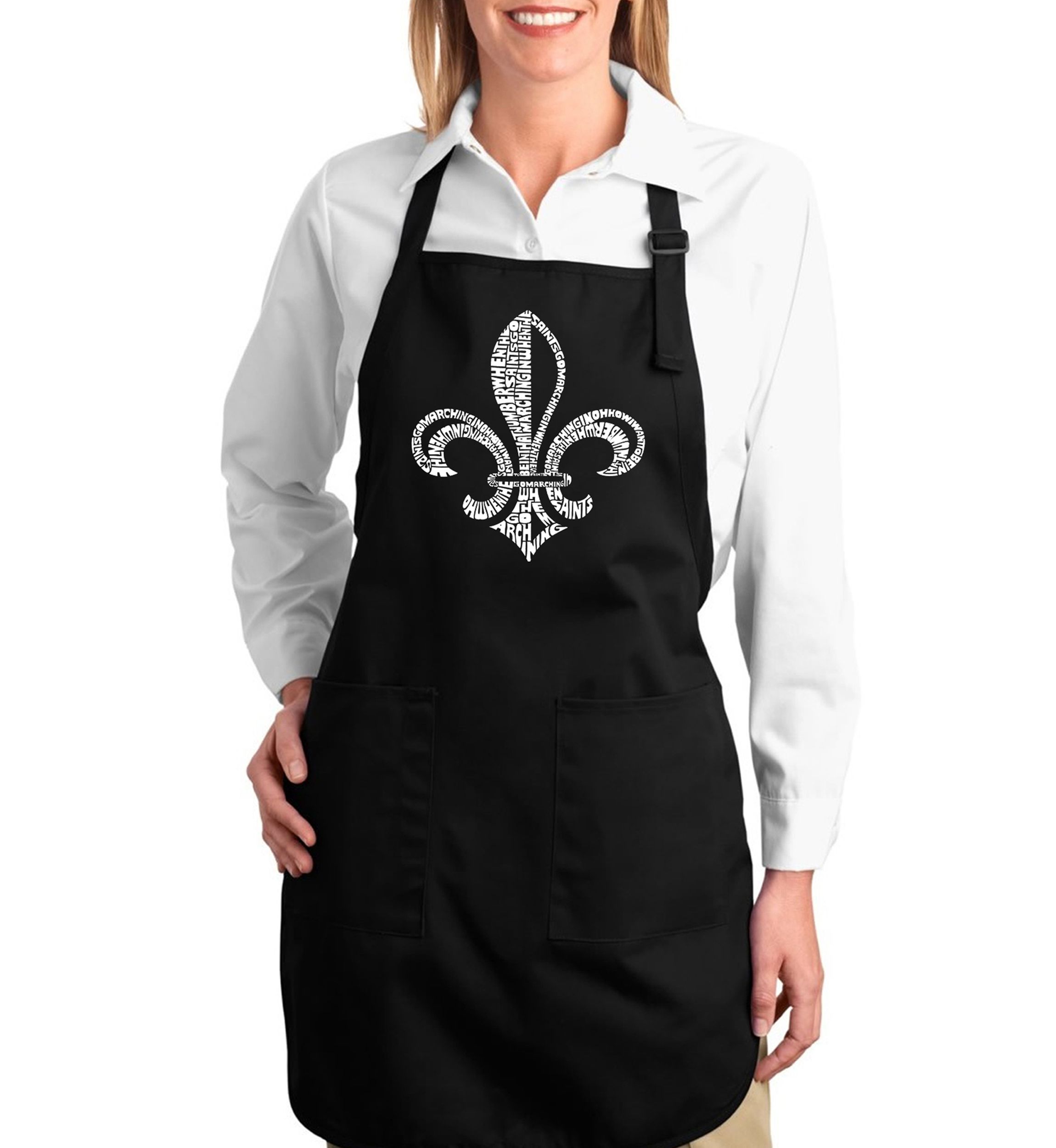 Full Length Word Art Apron - Lycrics To When The Saints Go Marching In