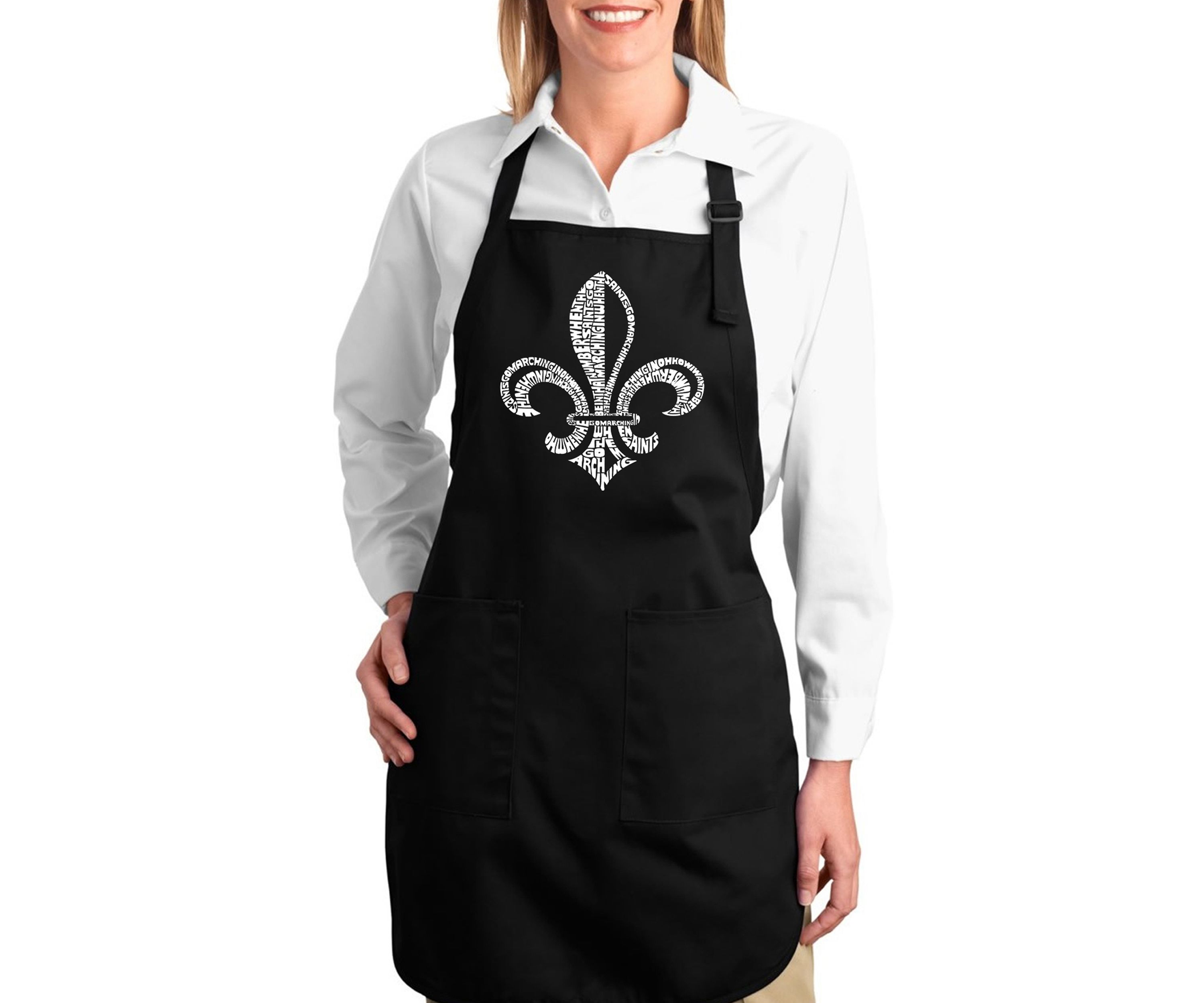 Full Length Word Art Apron - Lycrics To When The Saints Go Marching In