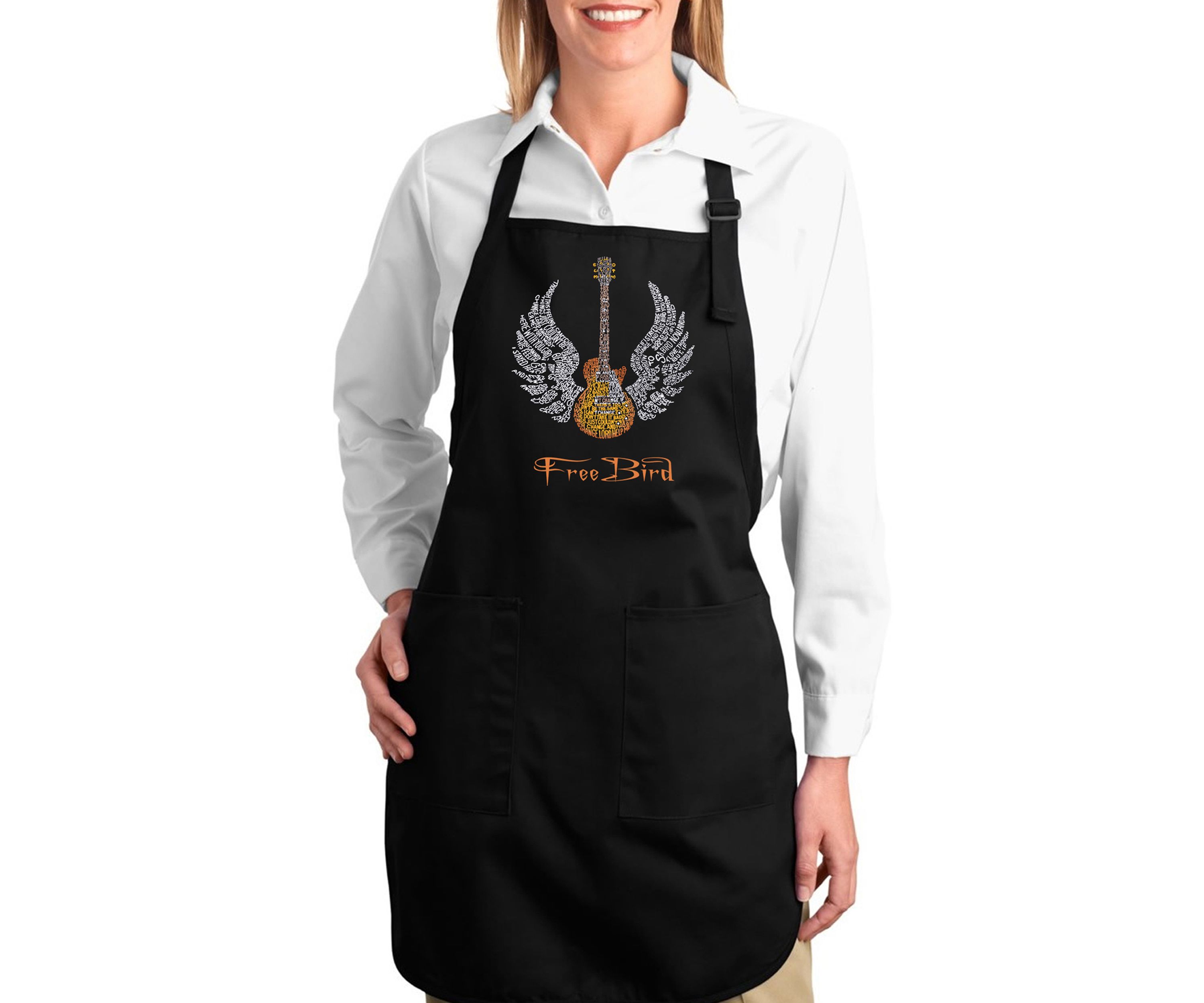Full Length Word Art Apron - Lyrics To Freebird