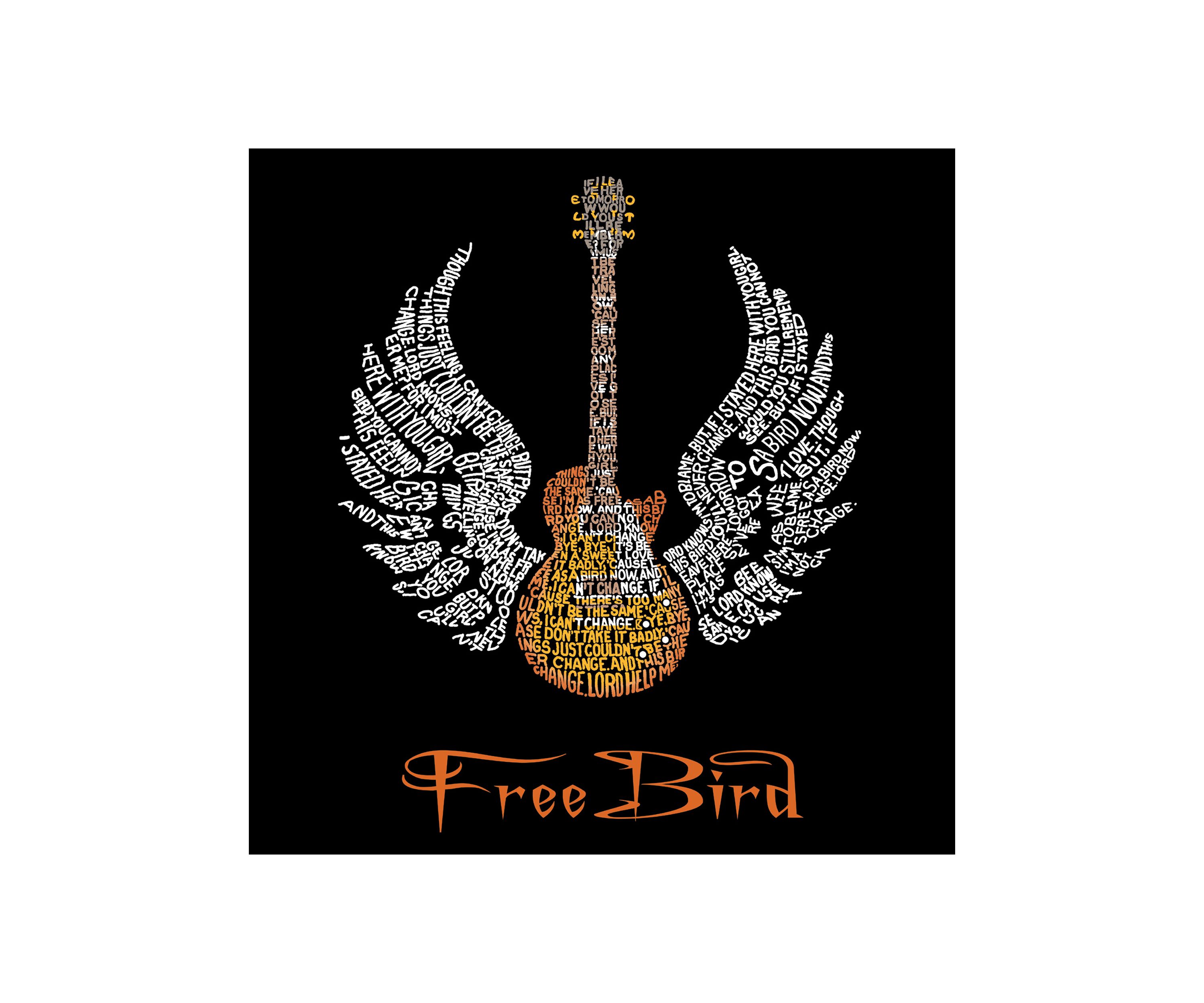 Full Length Word Art Apron - Lyrics To Freebird