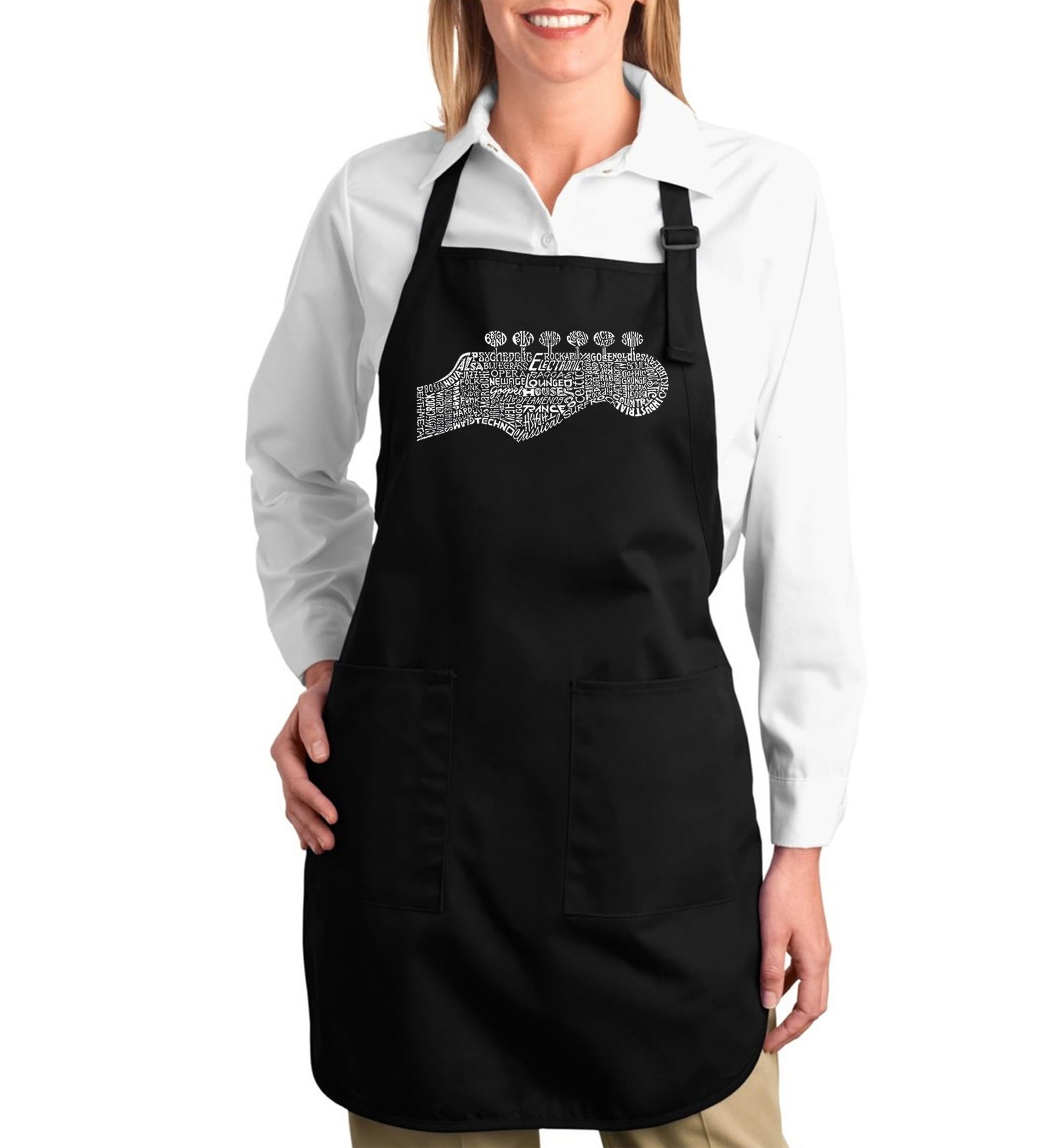 Full Length Word Art Apron - Guitar Head