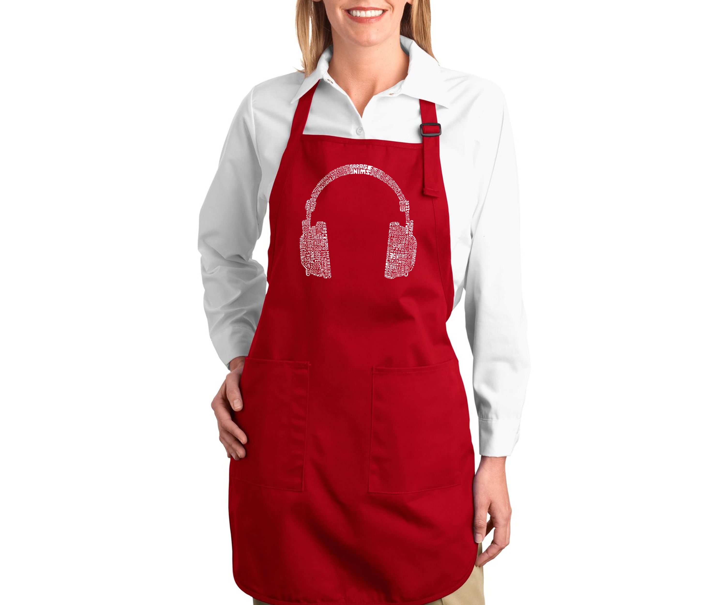Full Length Word Art Apron - 63 Different Genres of Music