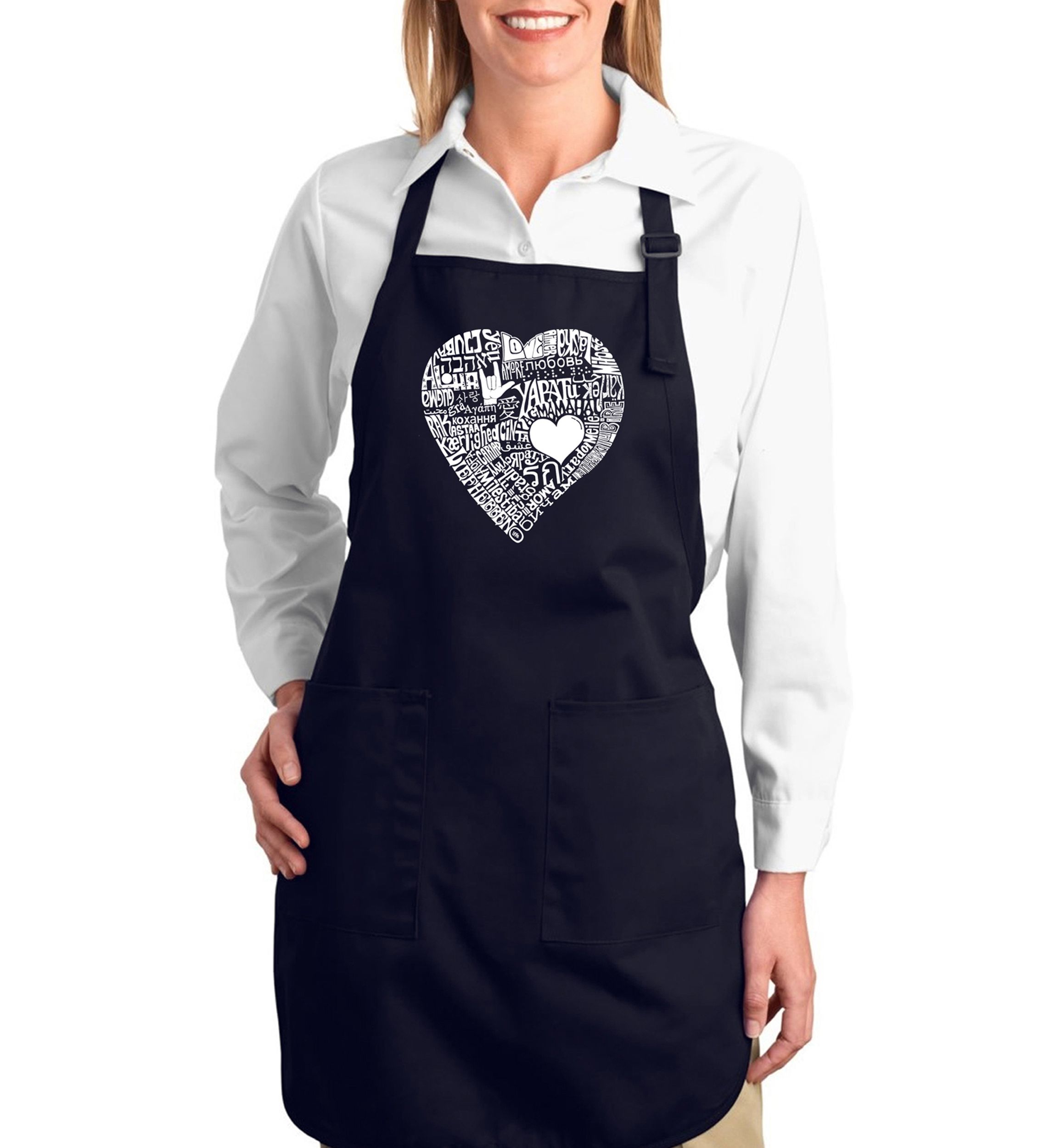 Full Length Word Art Apron -  Love in 44 Different Languages
