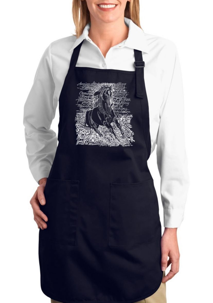 Full Length Word Art Apron -  Popular Horse Breeds