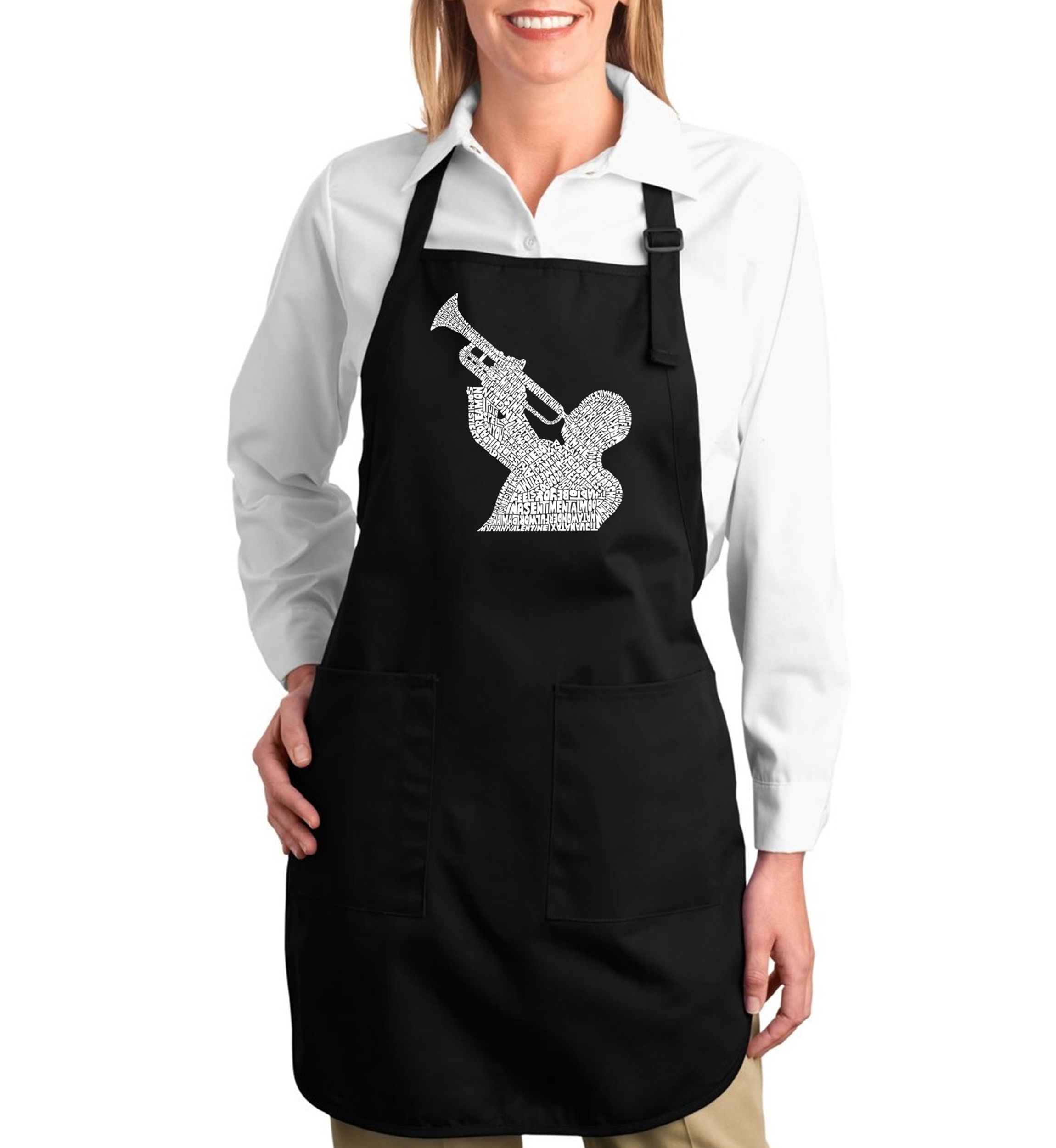 Full Length Word Art Apron - All Time Jazz Songs