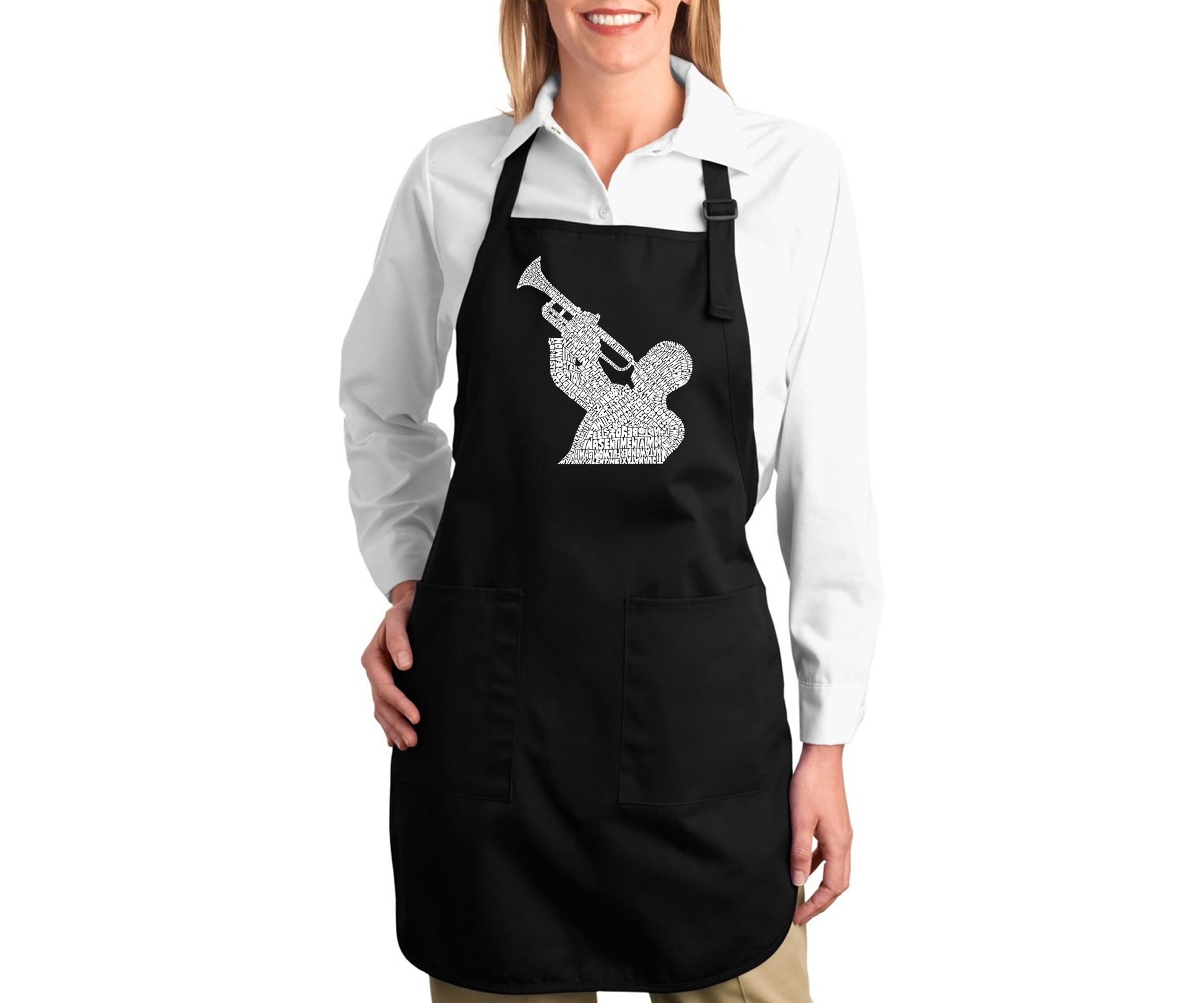 Full Length Word Art Apron - All Time Jazz Songs