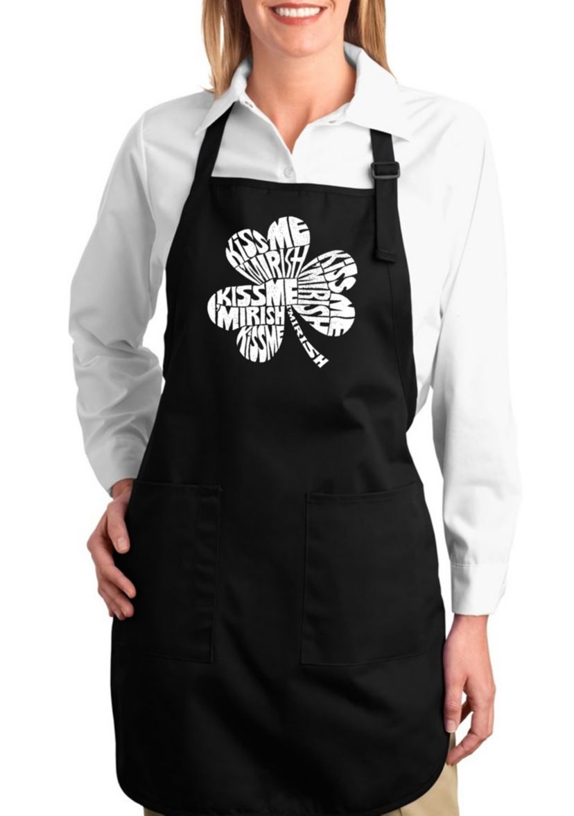 Full Length Word Art Apron - Kiss Me Im Irish