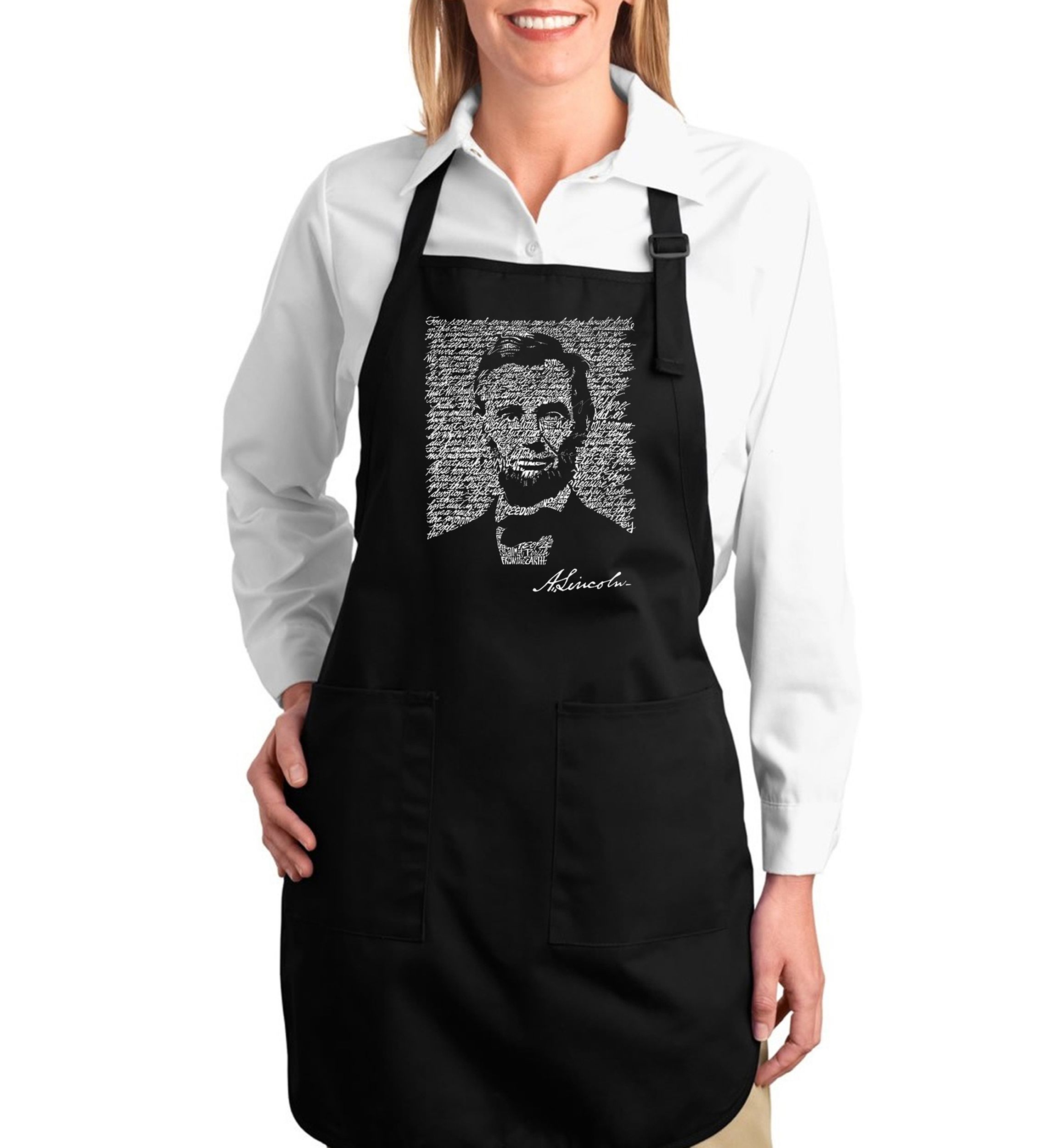 Full Length Word Art Apron -  Abraham Lincoln- Gettysburg Address