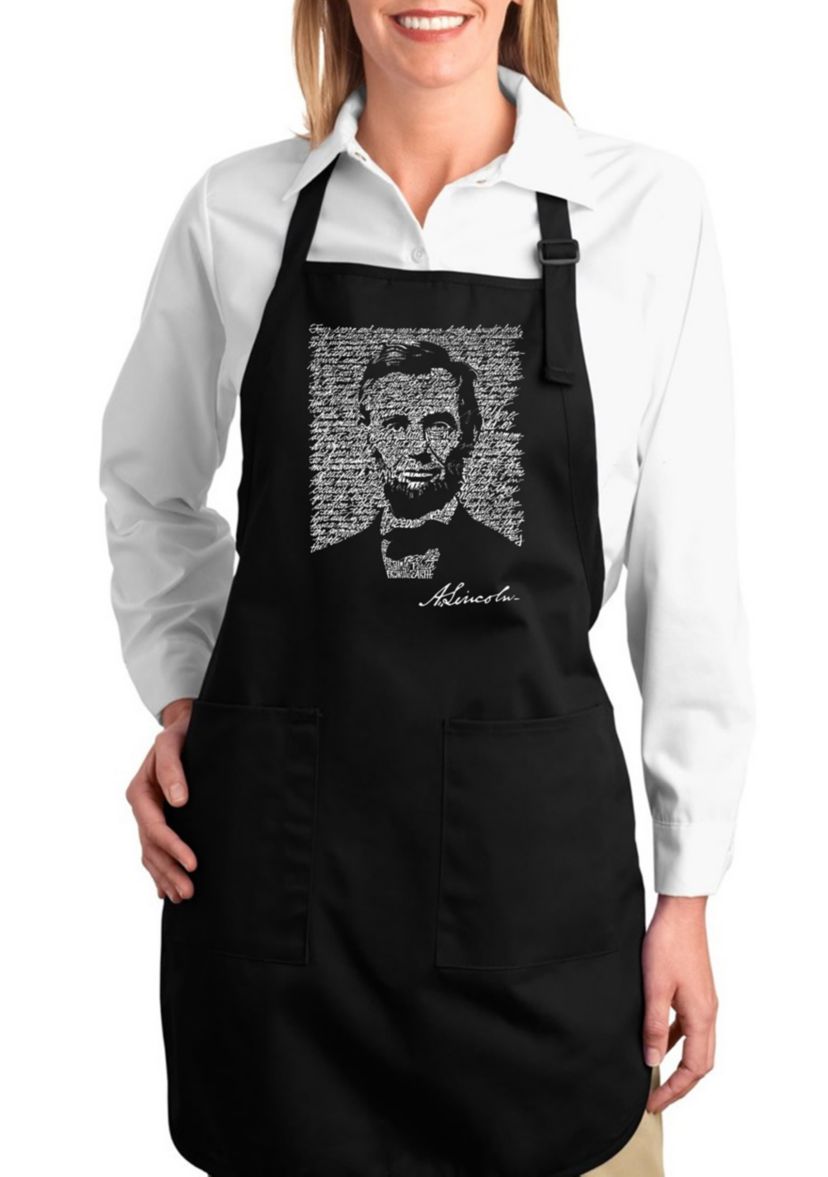 Full Length Word Art Apron -  Abraham Lincoln- Gettysburg Address