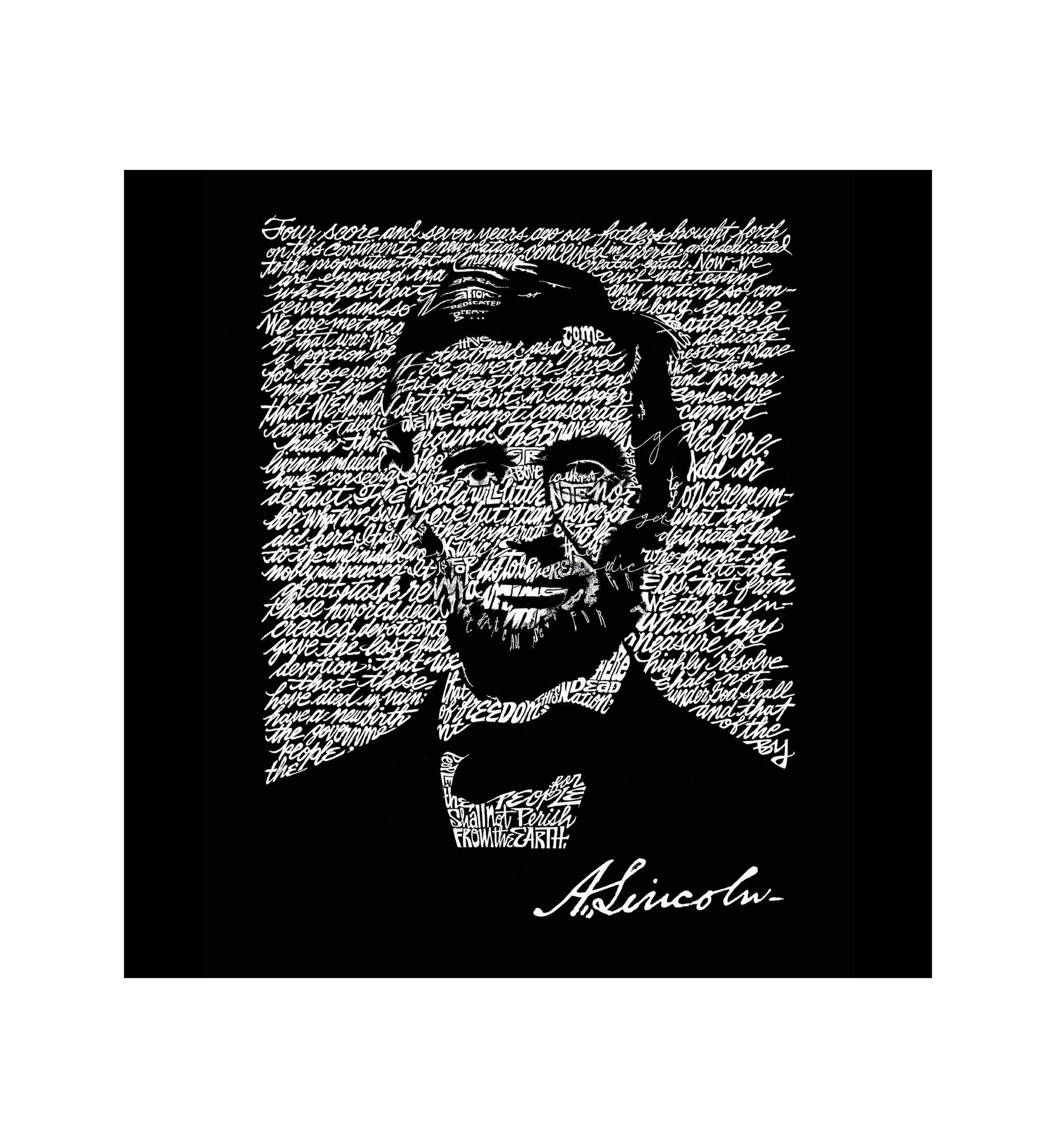 Full Length Word Art Apron -  Abraham Lincoln- Gettysburg Address