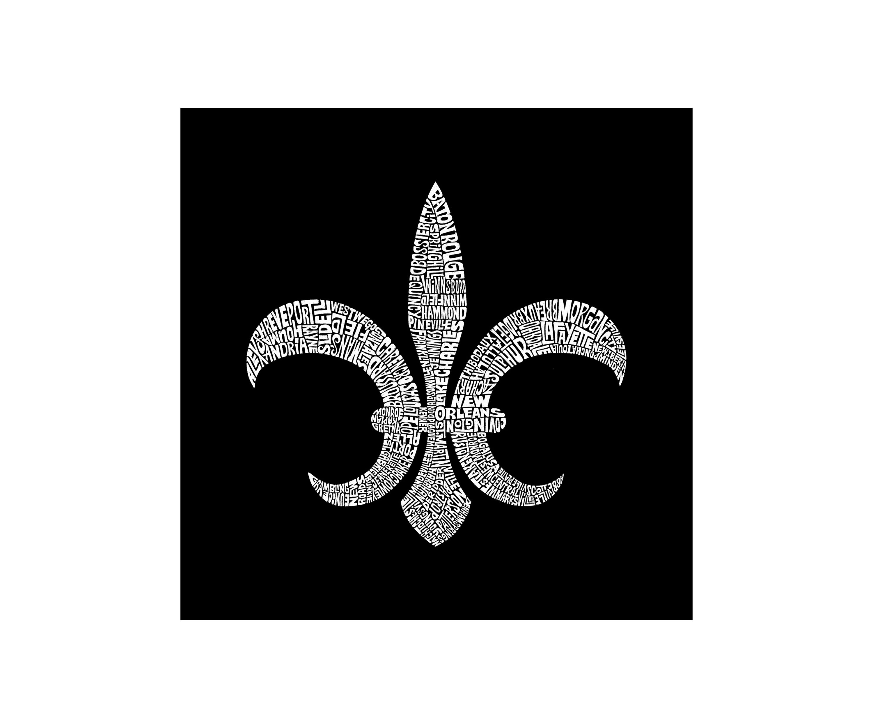 Full Length Word Art Apron -  Fleur De Lis - Popular Louisiana Cities