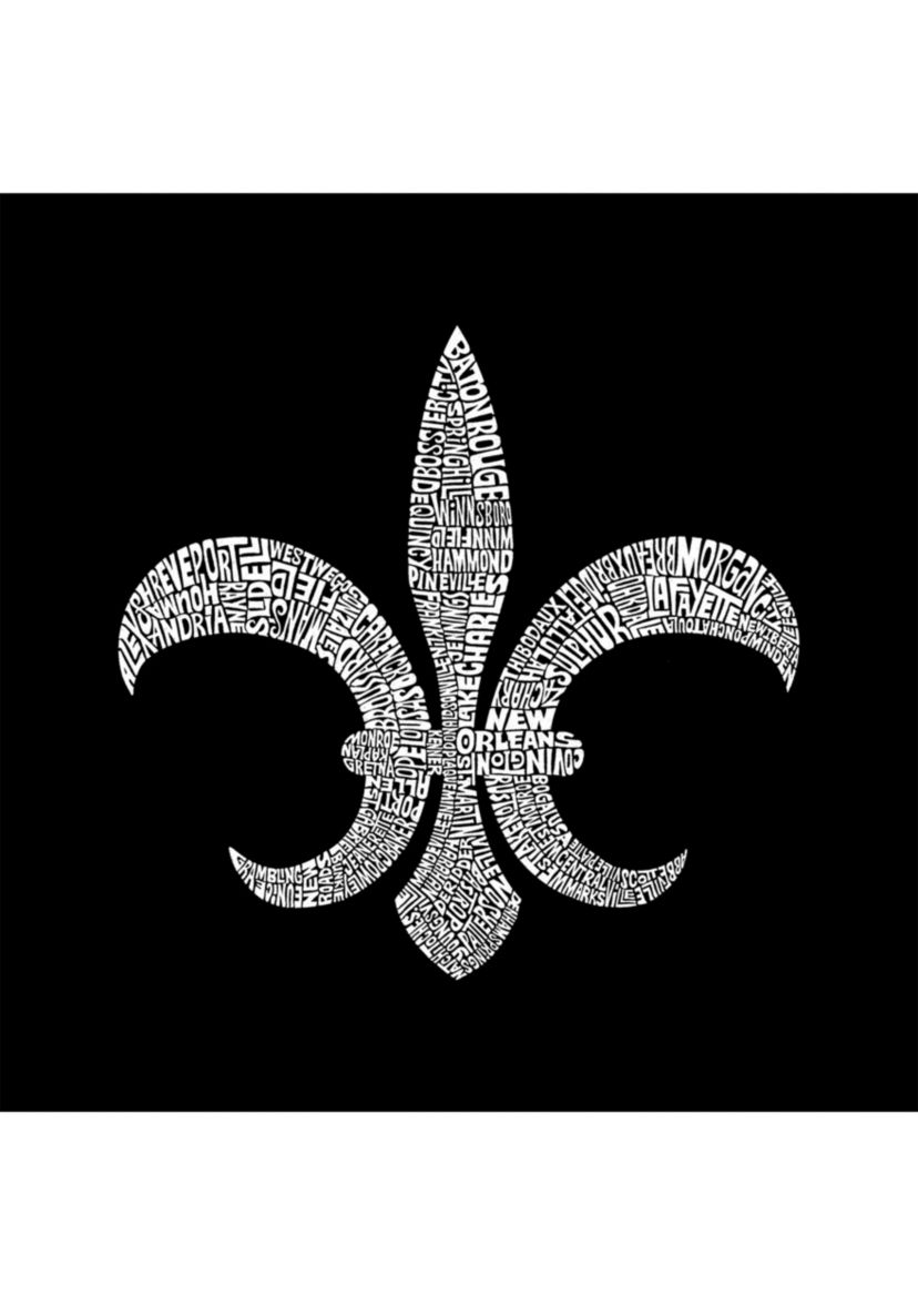 Full Length Word Art Apron -  Fleur De Lis - Popular Louisiana Cities
