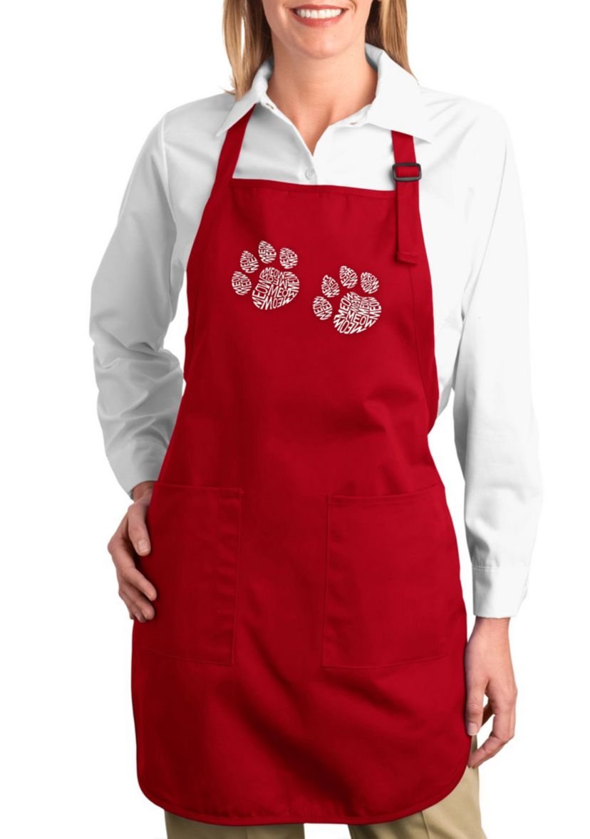 Full Length Word Art Apron - Meow Cat Prints