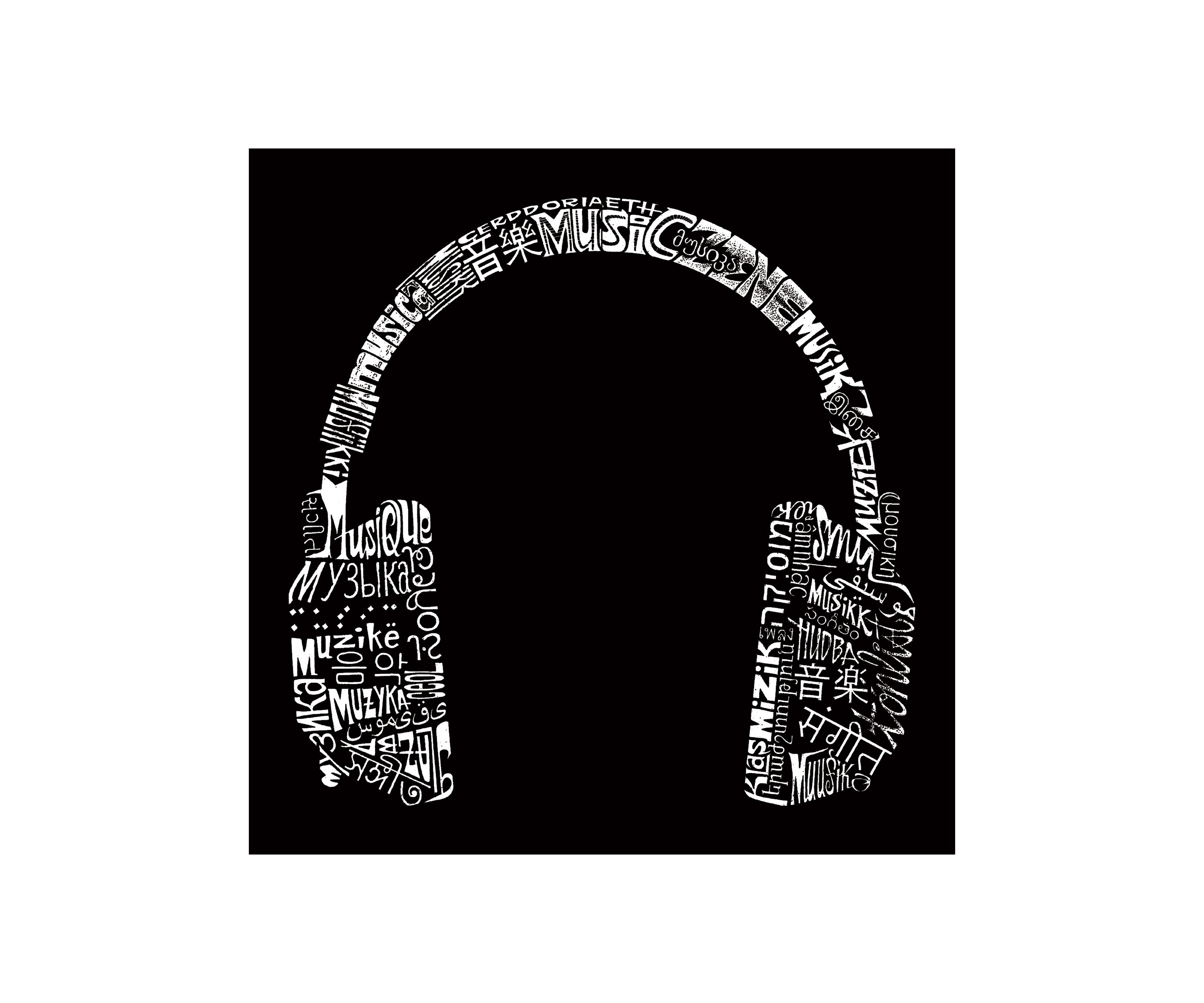 Full Length Word Art Apron - Headphones Languages 