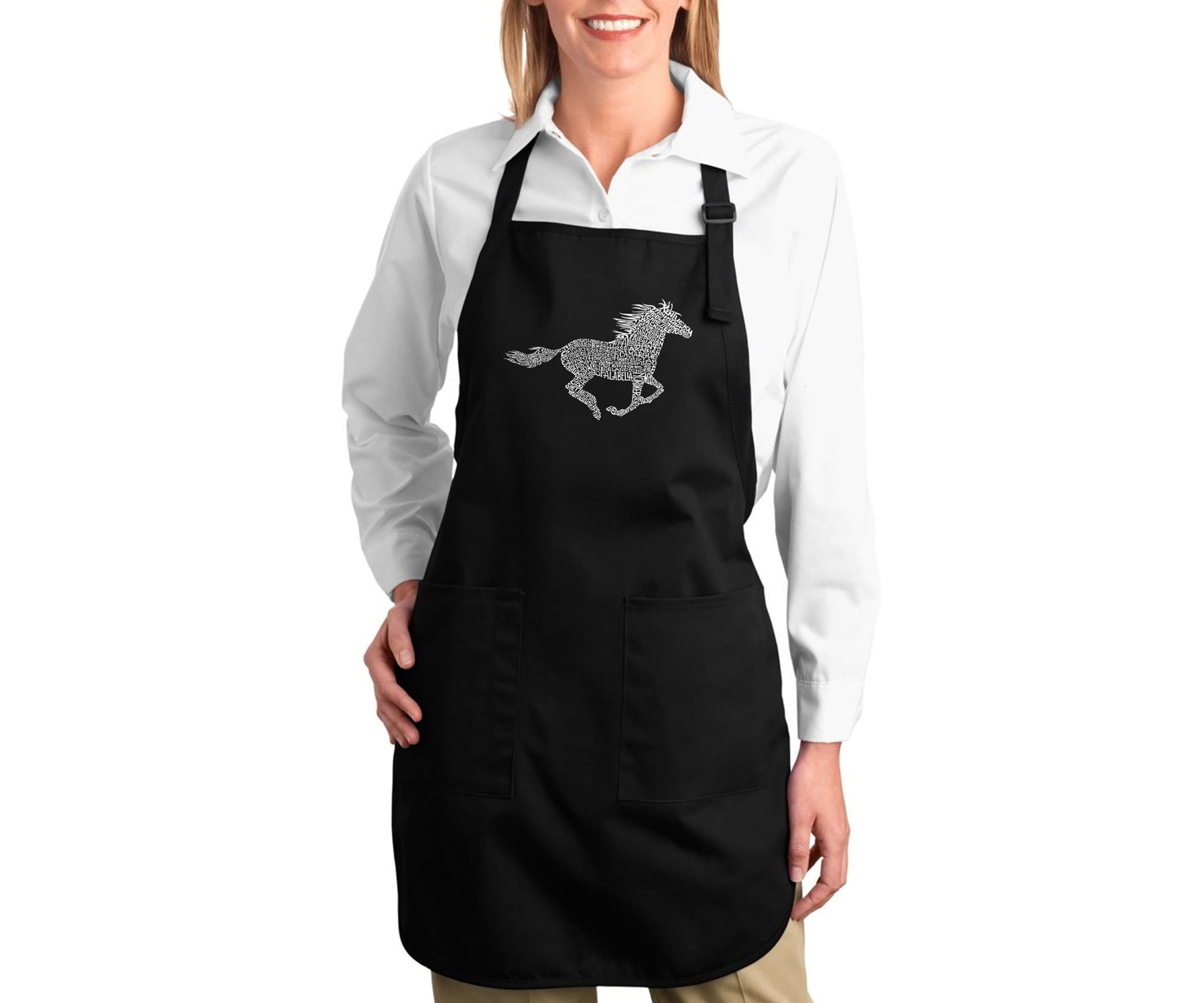 Full Length Word Art Apron - Horse Breeds