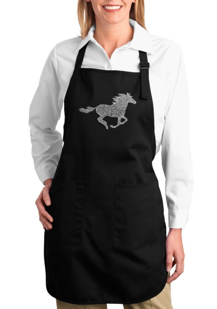 Full Length Word Art Apron - Horse Breeds