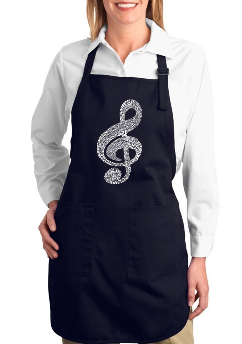 Full Length Word Art Apron - Music Note