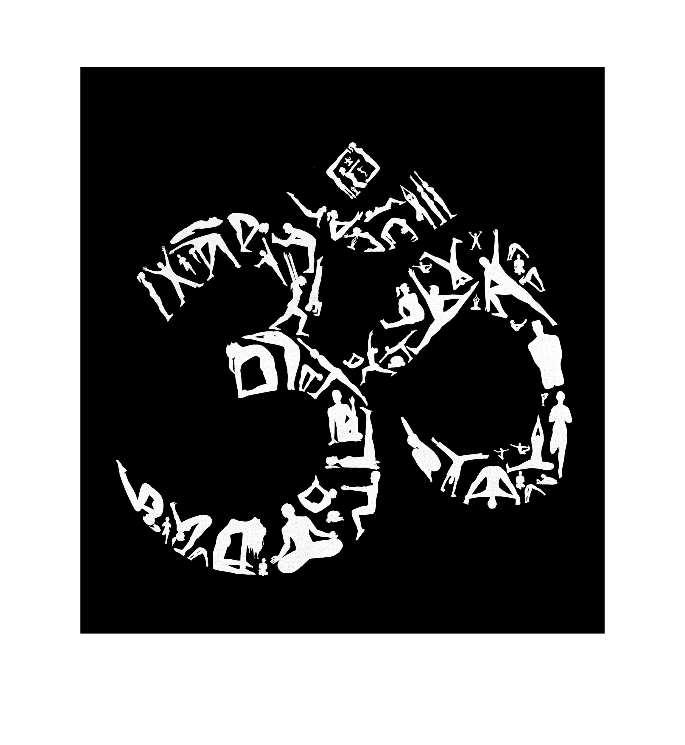 Full Length Word Art Apron - The Om Symbol Yoga Poses